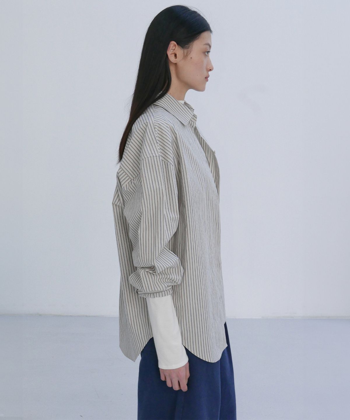 엔오르(EN OR) CLASSIC STRIPE SHIRTS FROM JAPAN - IVORY