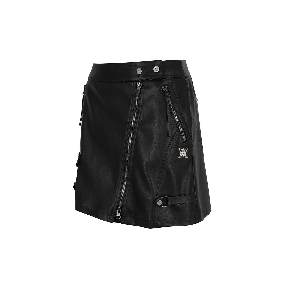 어뉴골프(ANEW GOLF) W FAUX LEATHER A-LINE SQ_BK