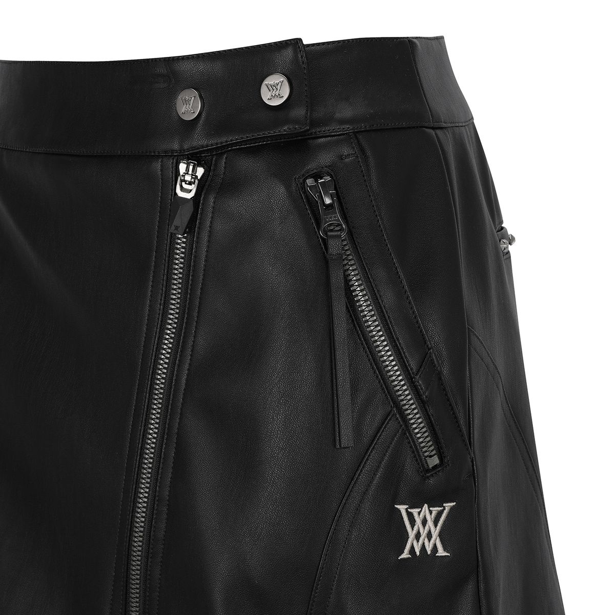 어뉴골프(ANEW GOLF) W FAUX LEATHER A-LINE SQ_BK