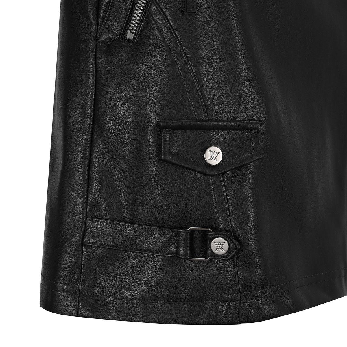 어뉴골프(ANEW GOLF) W FAUX LEATHER A-LINE SQ_BK