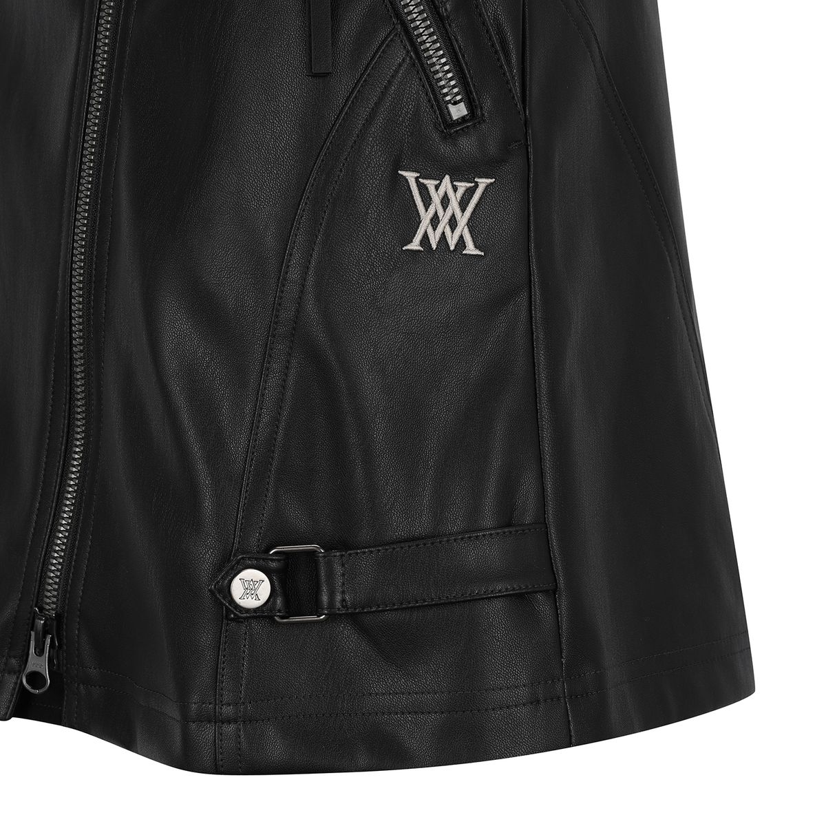 어뉴골프(ANEW GOLF) W FAUX LEATHER A-LINE SQ_BK