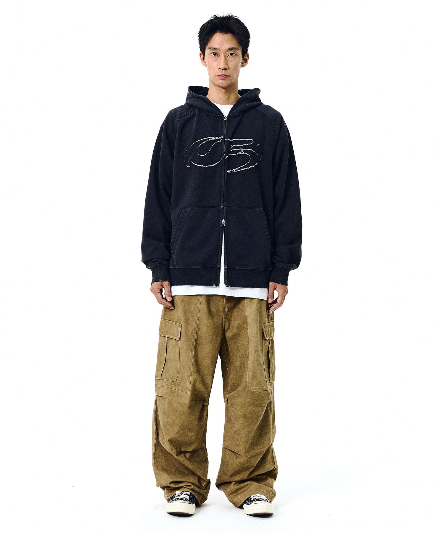 【KOOLOSET】[Brushed] Heavy Cotton Pigment Hood Zip-Up KOOLOSET】[Brushed] Heavy Cotton Pigment Hood Zip-Up