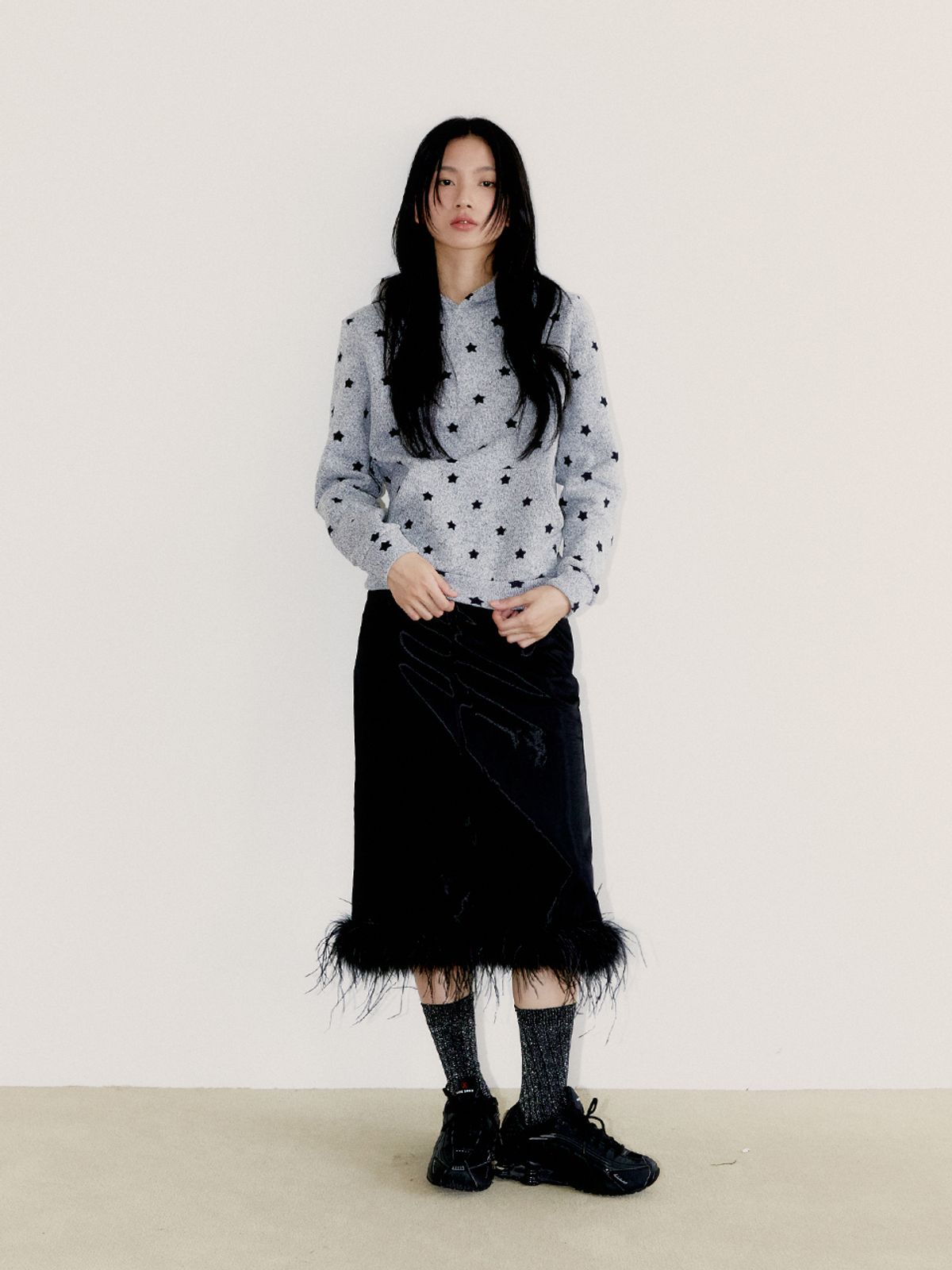 오피쉬(OAFISH) MINI STAR HOODIE, MELANGE