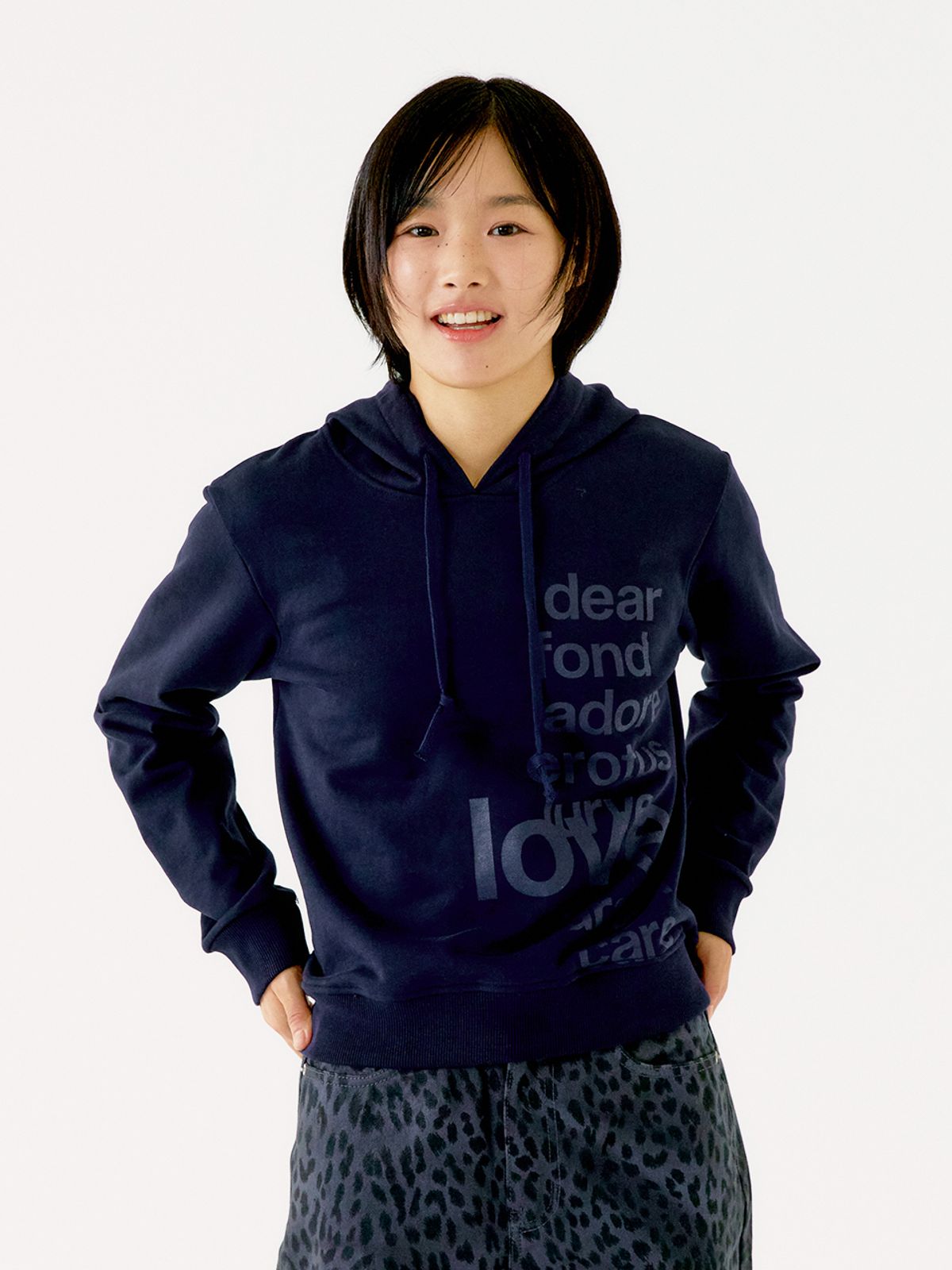 오피쉬(OAFISH) LETTERING HOODIE, NAVY