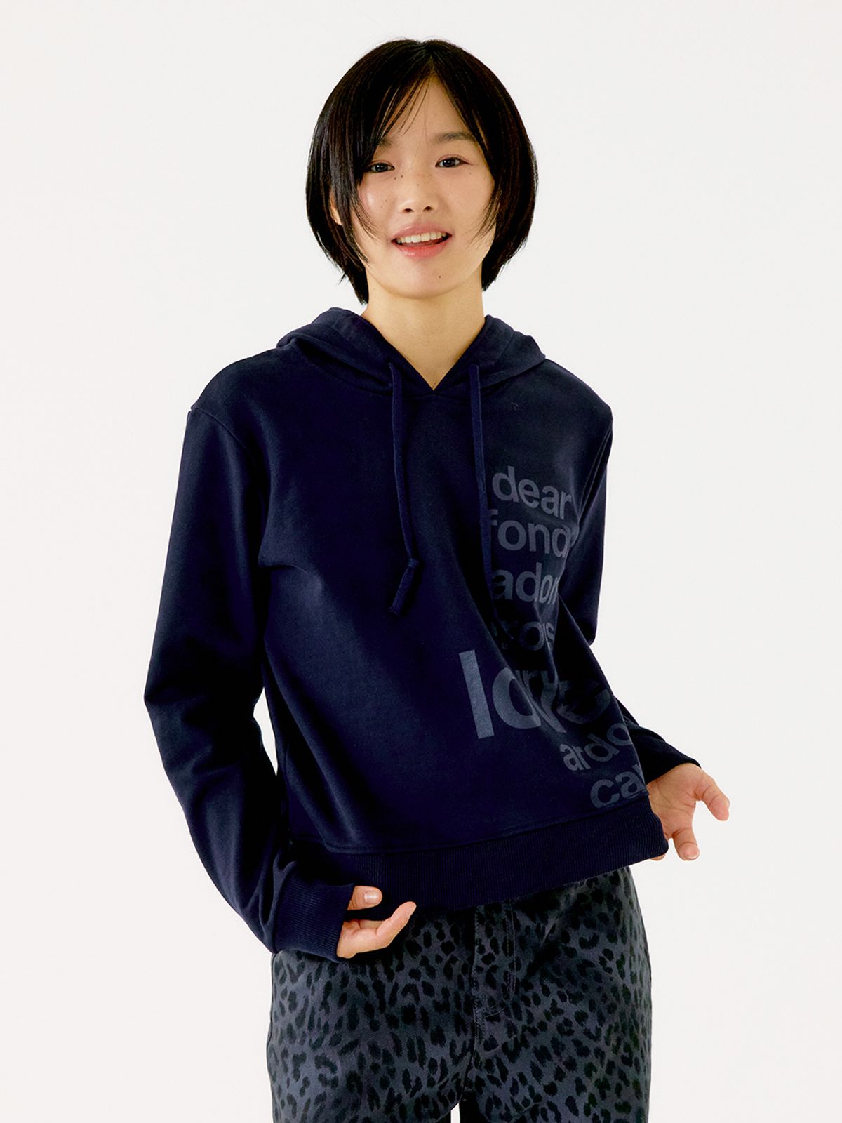 오피쉬(OAFISH) LETTERING HOODIE, NAVY
