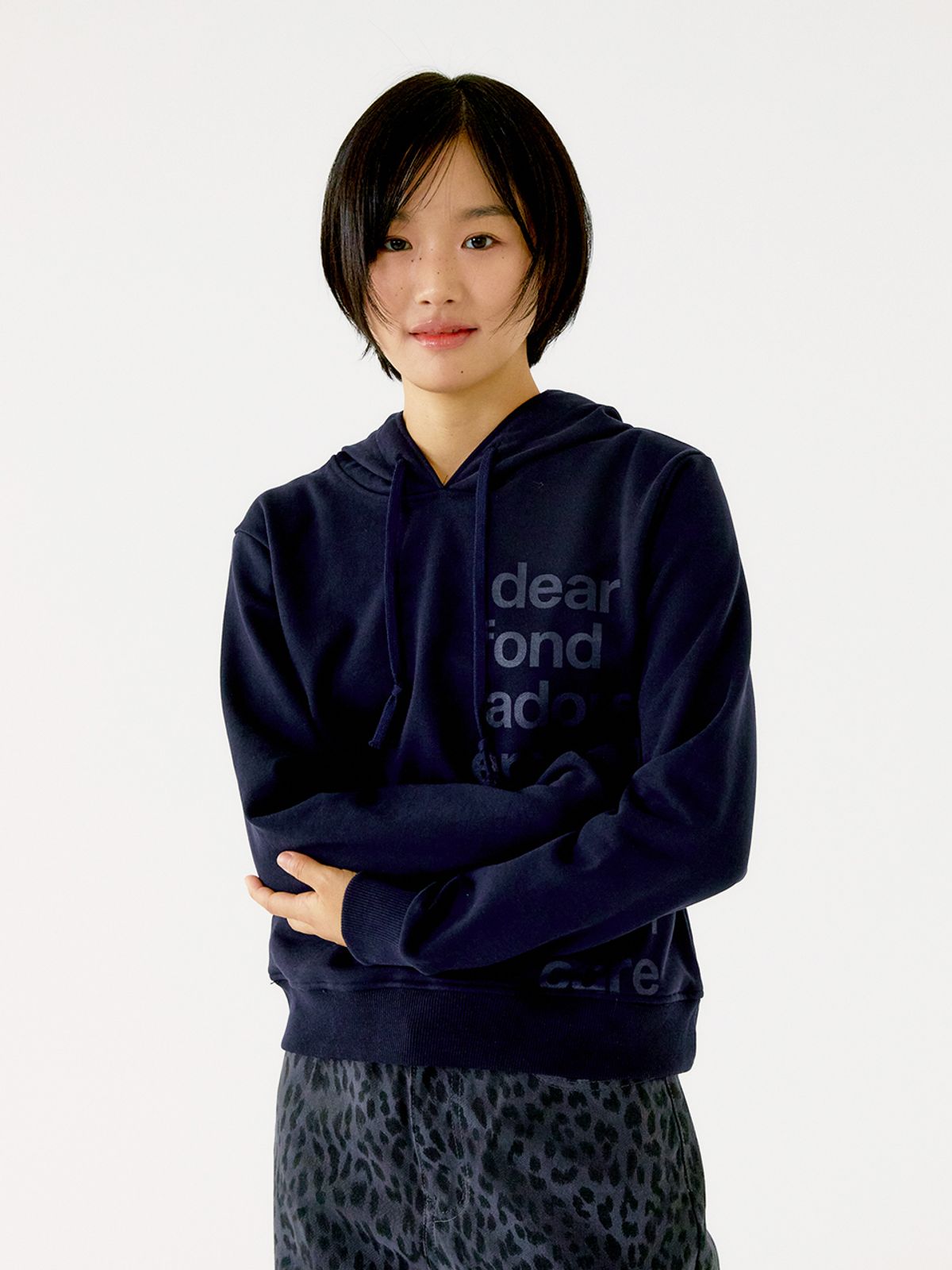 오피쉬(OAFISH) LETTERING HOODIE, NAVY