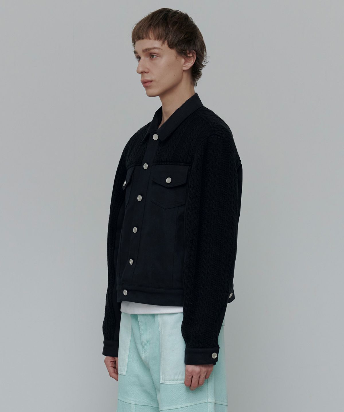 애니타임로릭(ANYTIME LOREAK) Zinnia Mix Jacket-Black(RENEWAL)