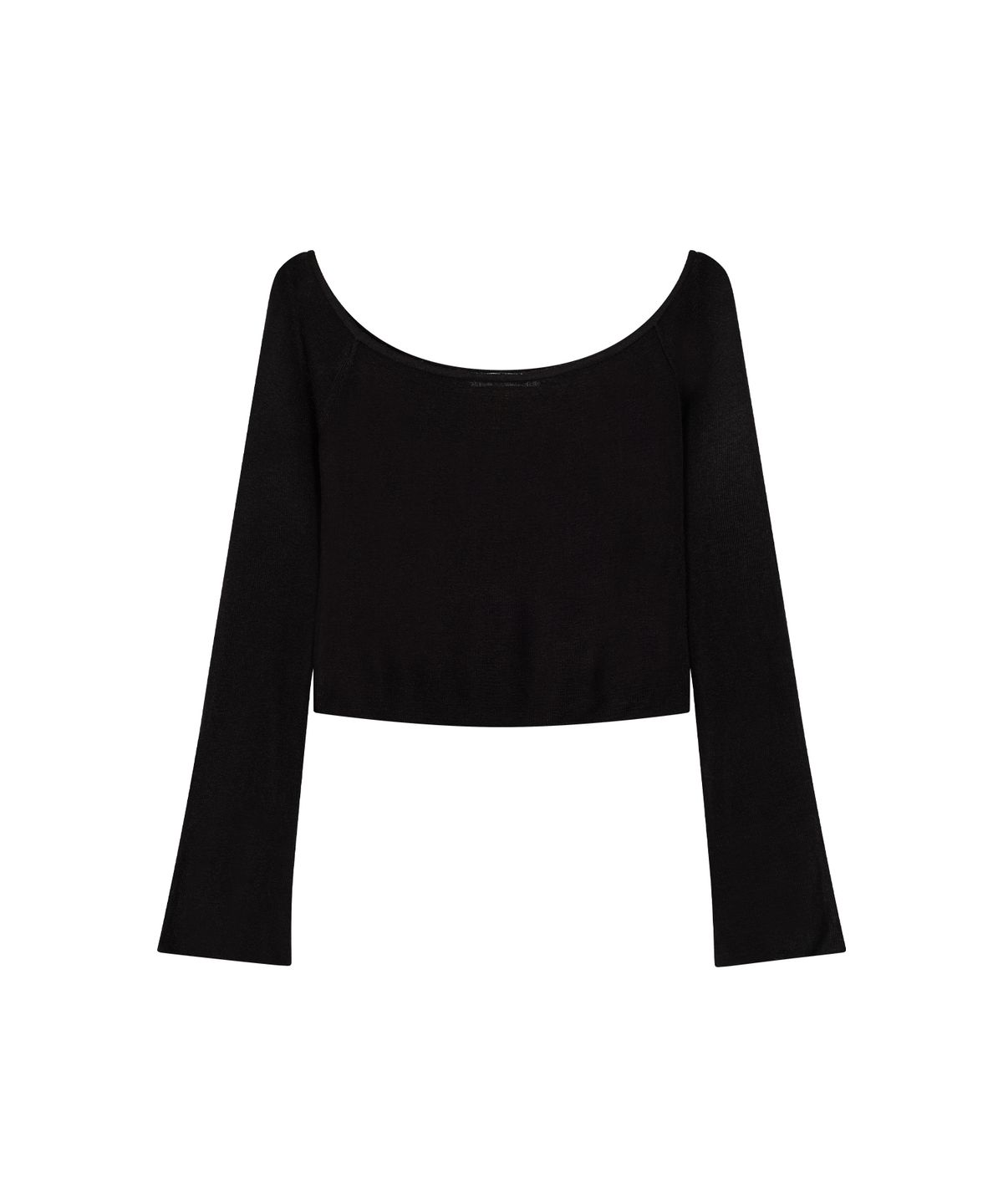 더포르타(THEPORTA) BASIC OFF-SHOULDER LONG SLEEVE KNIT, BLACK