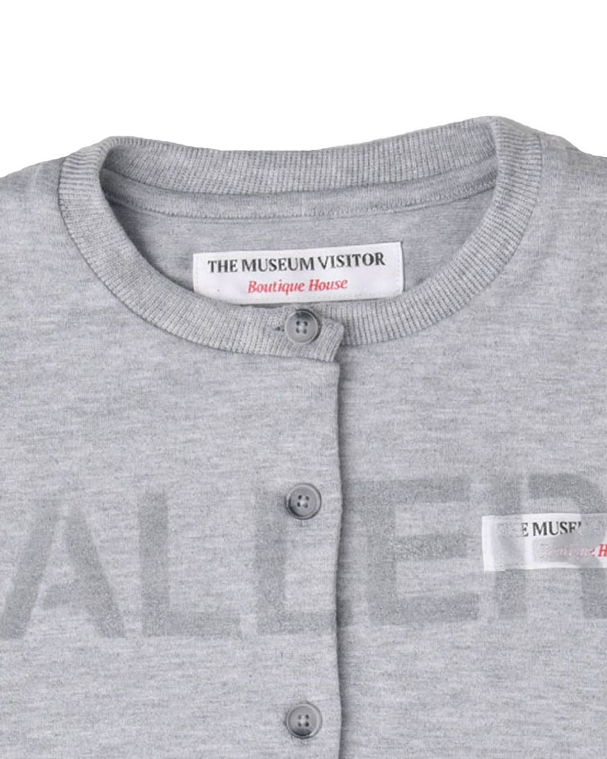 더뮤지엄비지터(THEMUSEUMVISITOR) SPRAYED GALLERY CARDIGAN (GREY)