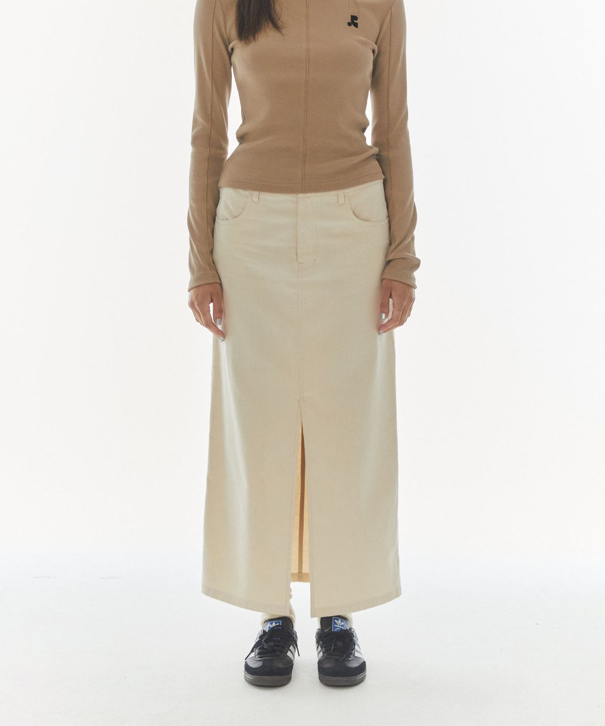 레스트앤레크레이션(REST&RECREATION) CORDUROY MAXI SKIRT - IVORY