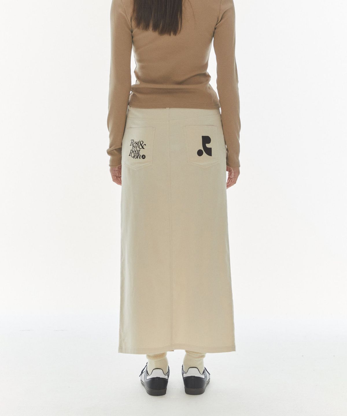 레스트앤레크레이션(REST&RECREATION) CORDUROY MAXI SKIRT - IVORY