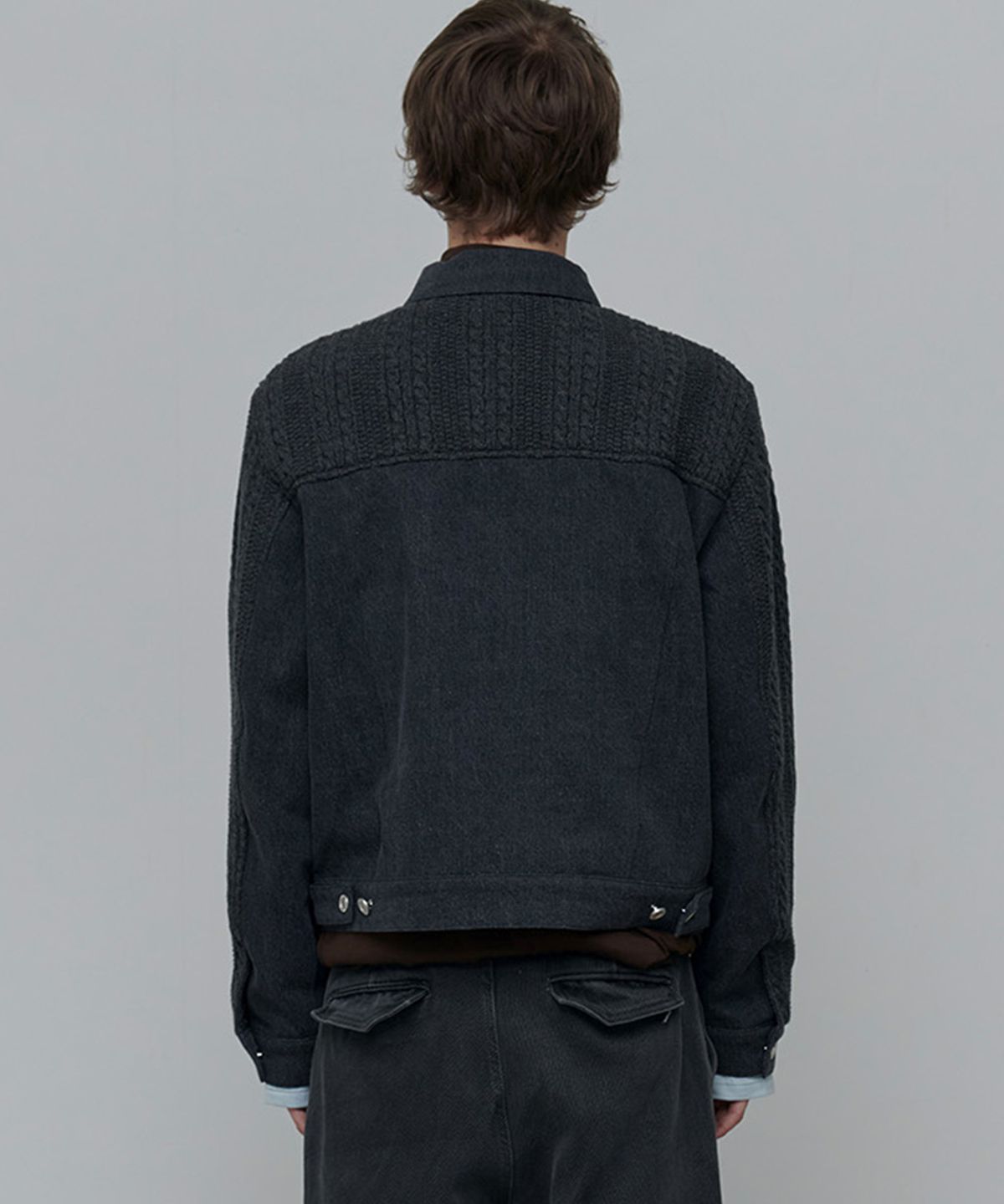 애니타임로릭(ANYTIME LOREAK) Zinnia Mix Jacket-Charcoal(RENEWAL)