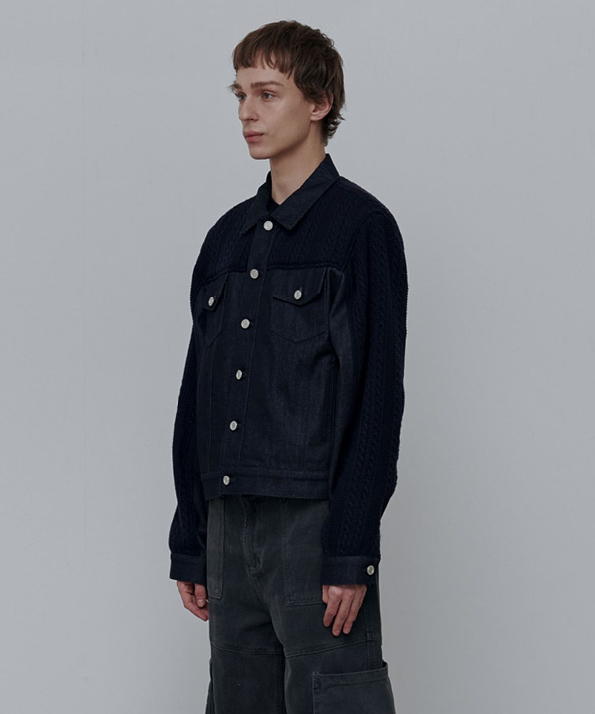 애니타임로릭(ANYTIME LOREAK) Zinnia Mix Jacket-NAVY(RENEWAL)