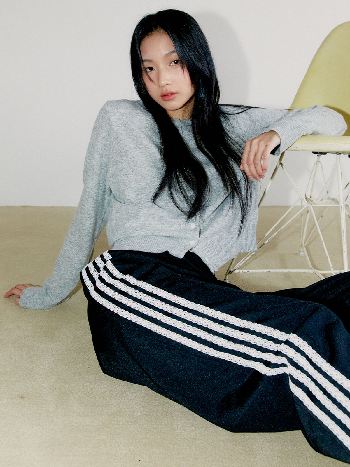 오피쉬(OAFISH) QUADRUPLE LACE TRACK PANTS, BLACK
