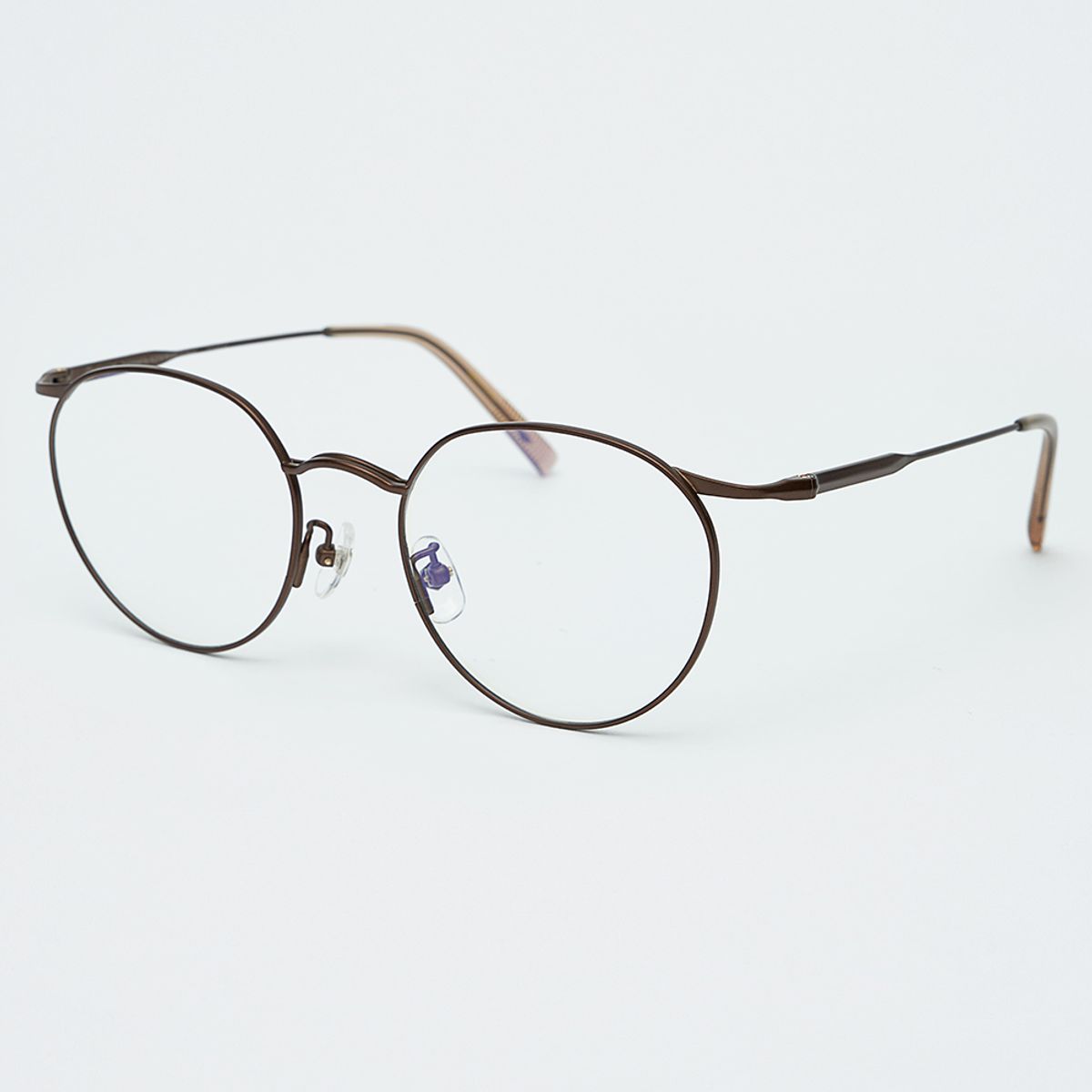 알로아이웨어(ALO EYEWEAR) [illusionist] 오버사이즈 라운드 티타늄 브라운 안경테 IL8404 1616M