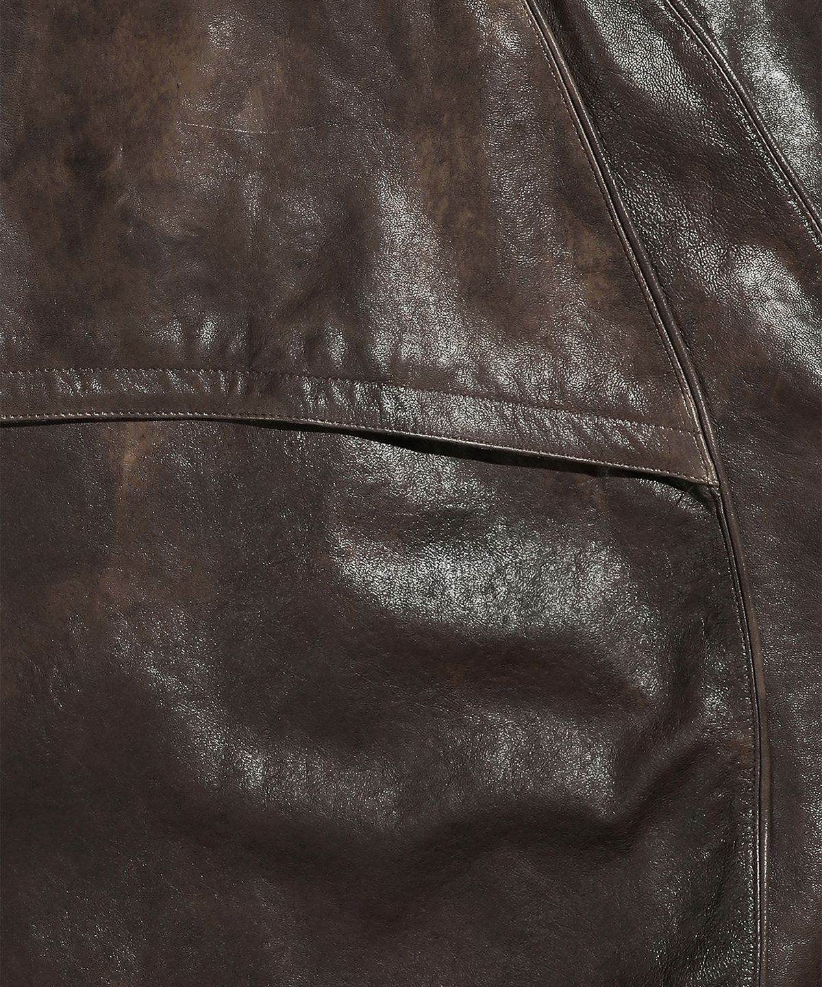 팔육디(86D) 파이핑 후디 레더 자켓 - 브라운
