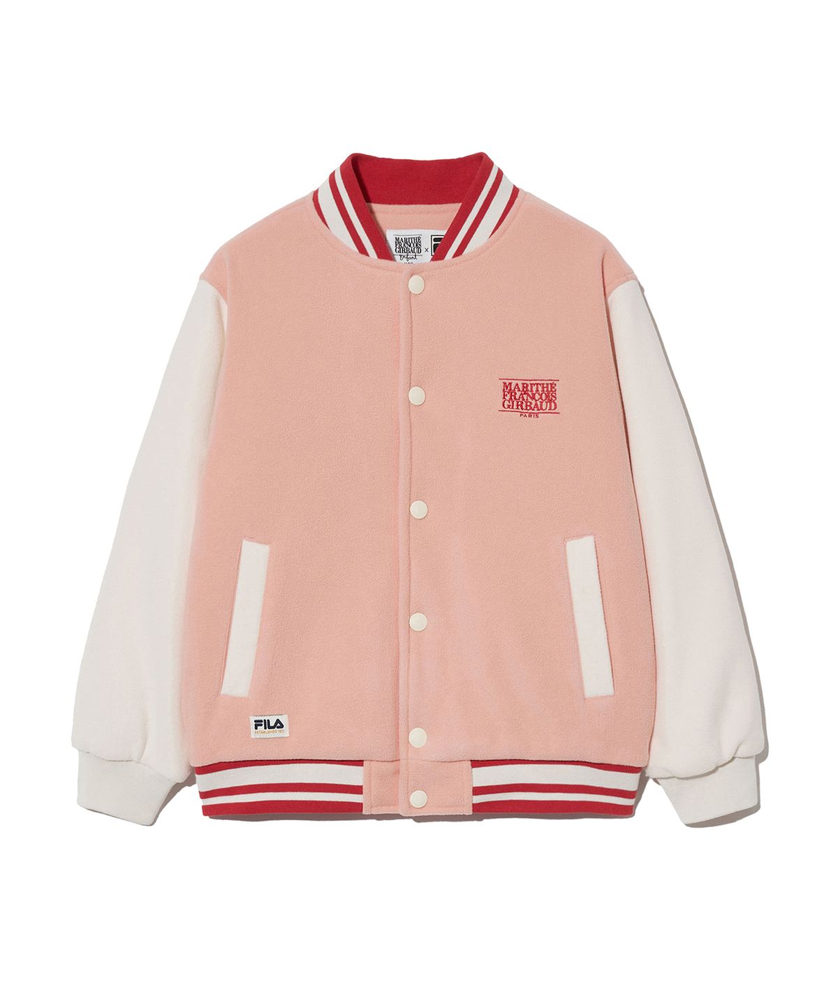 마리떼 키즈(MARITHÉ KIDS) MFG X FILA KIDS FLEECE VARSITY JACKET pink
