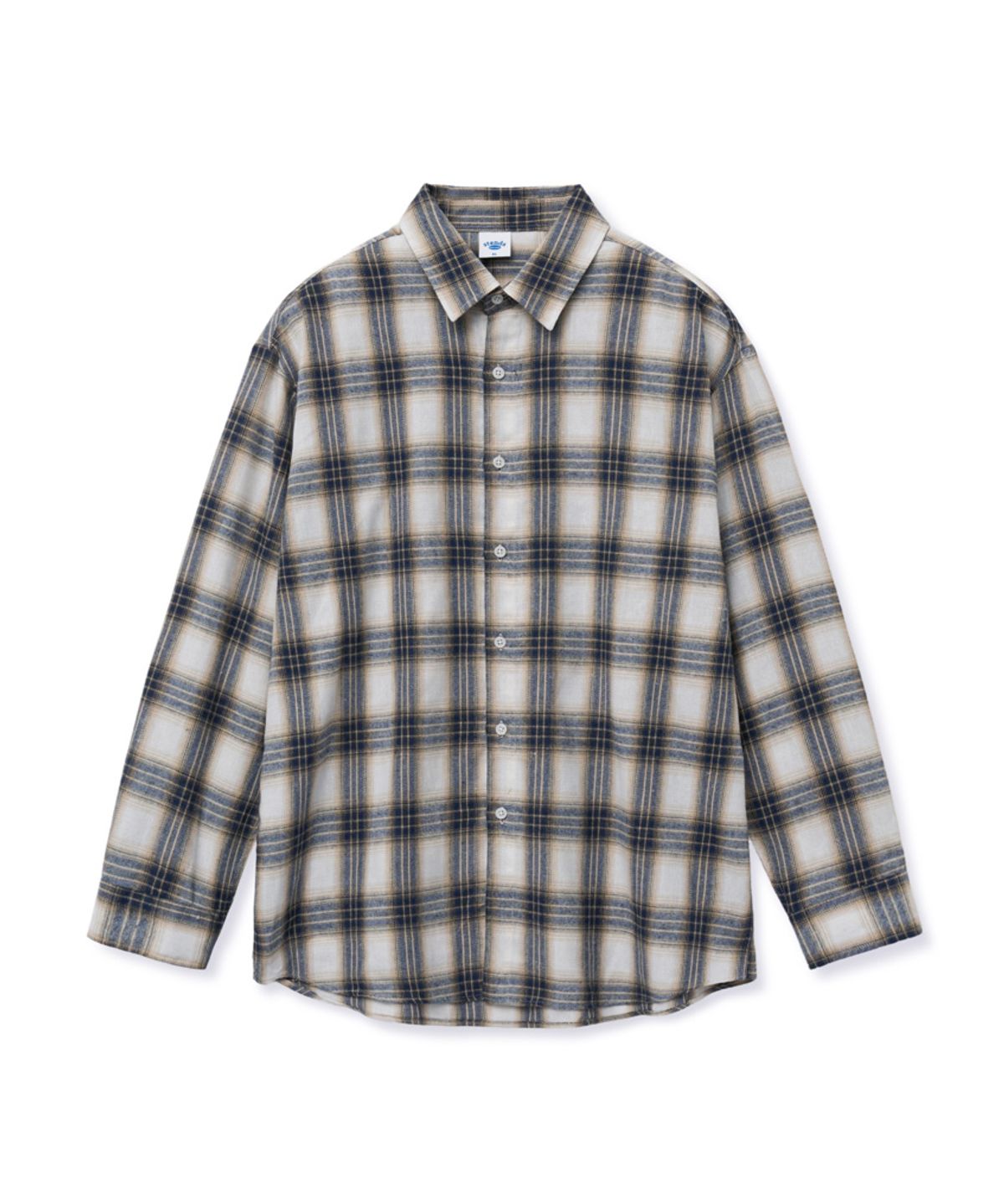 스탠즈(STENDS) [M~4XL] 올데이 베이직 체크 셔츠_ST-06 (아이보리)