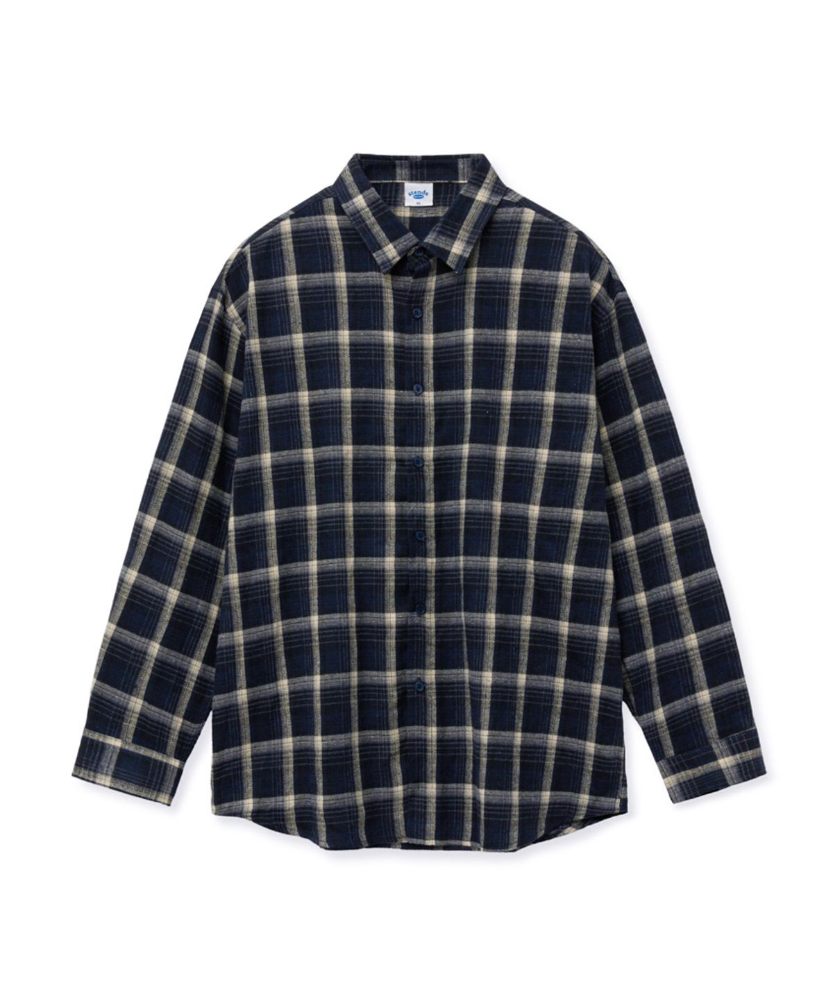 스탠즈(STENDS) [M~4XL] 올데이 베이직 체크 셔츠_ST-07 (네이비)