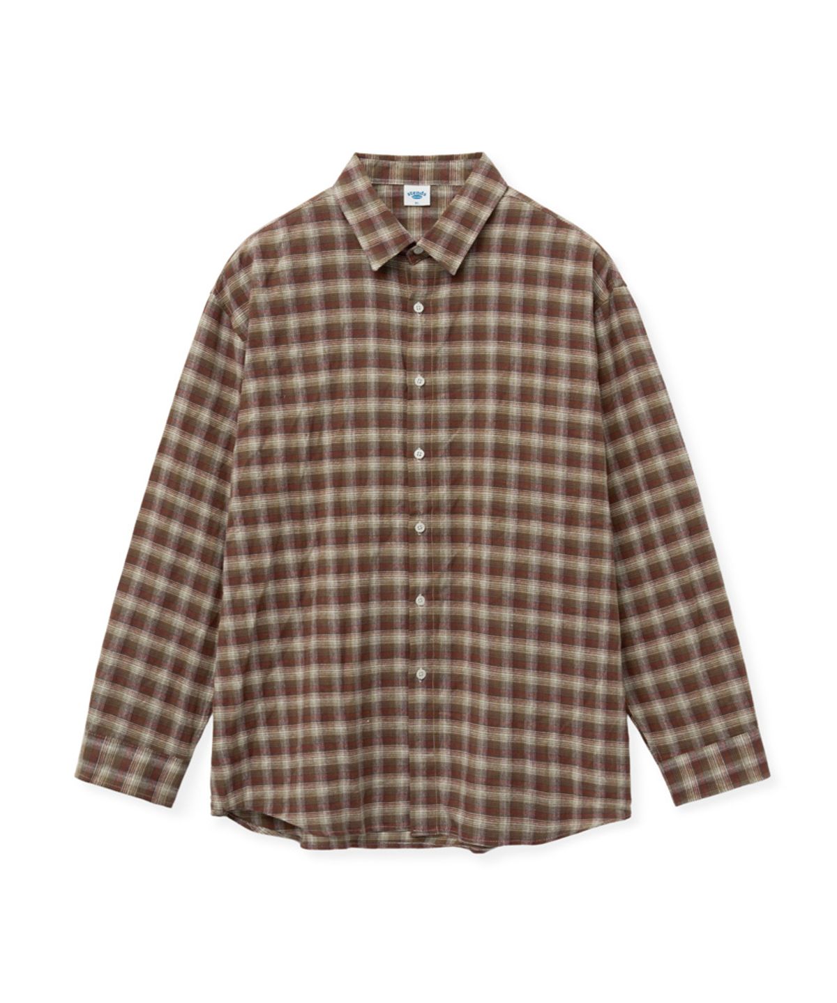 스탠즈(STENDS) [M~4XL] 올데이 베이직 체크 셔츠_ST-09 (브라운)