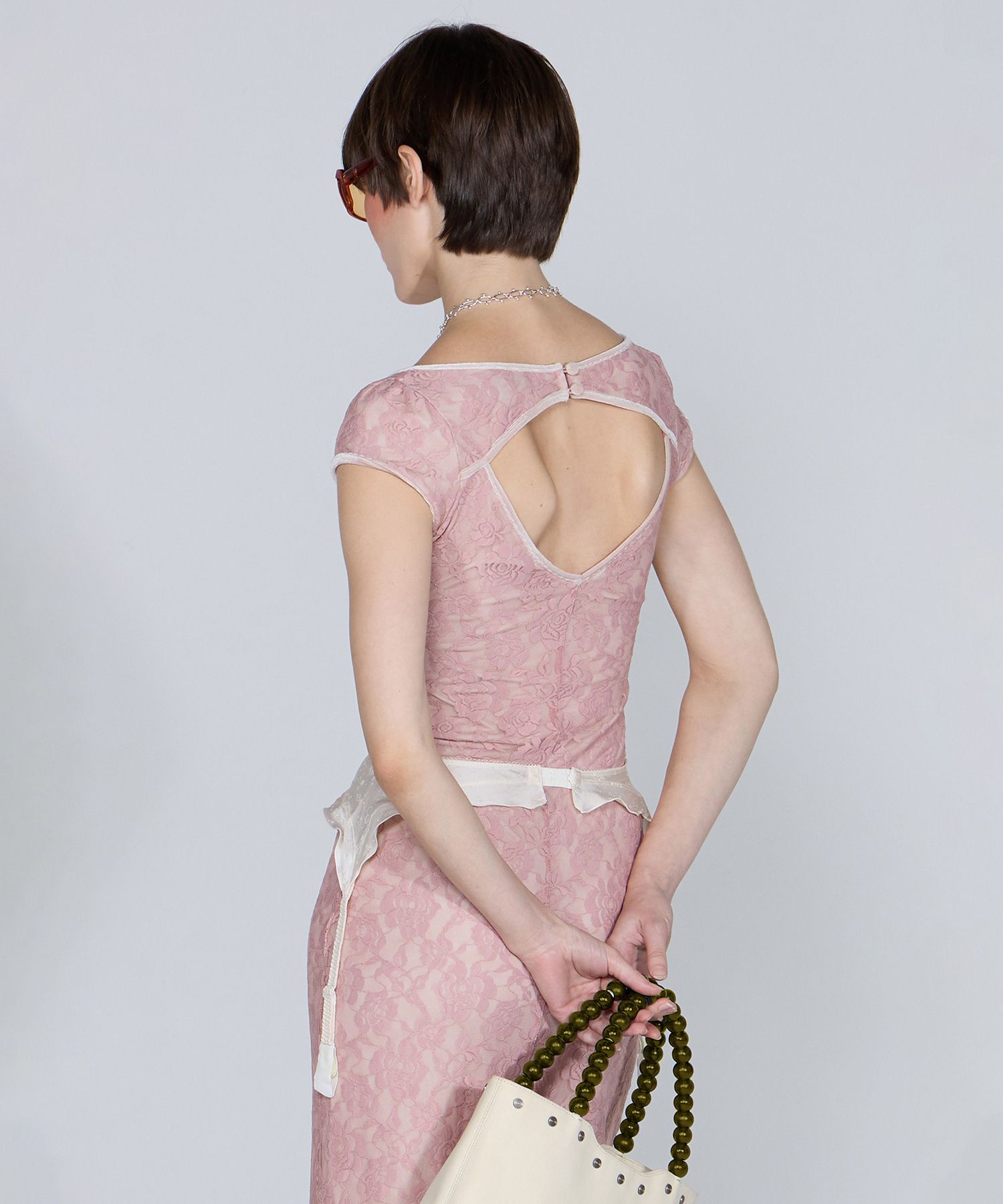 MUSINSA公式 | SCULPTOR Maxi Lace Dress Pink
