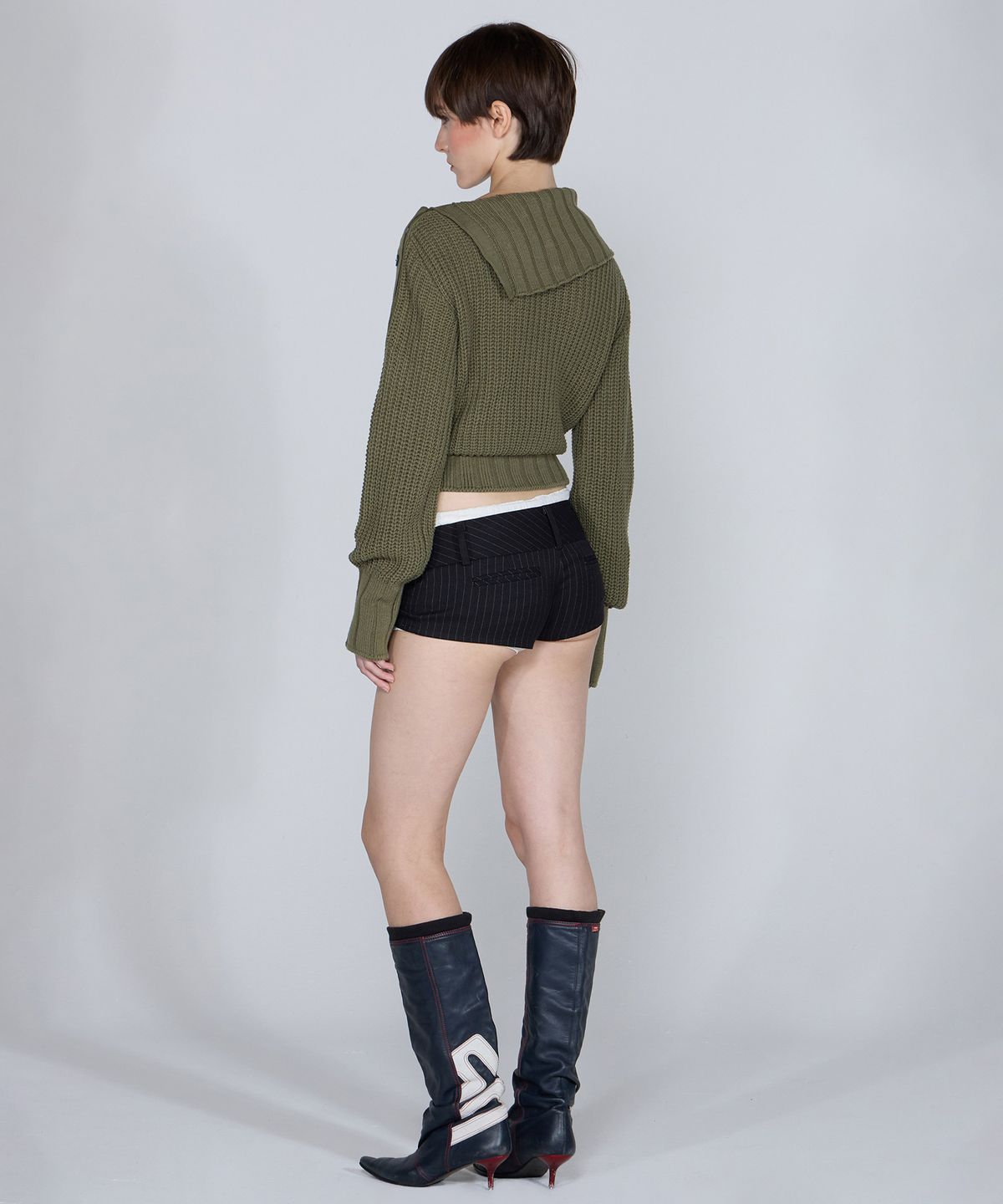스컬프터(SCULPTOR) Funnel Neck Sweater Khaki