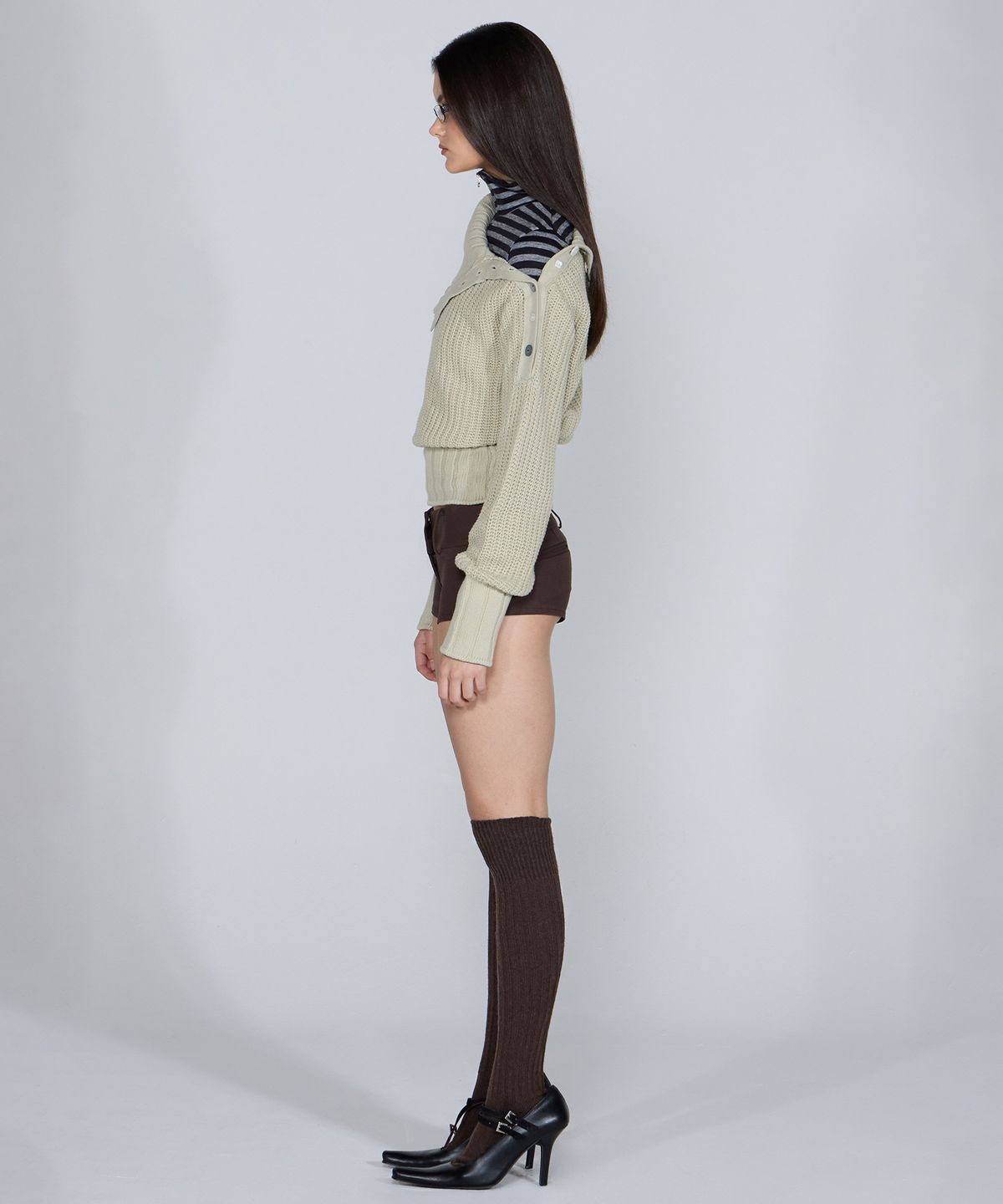 스컬프터(SCULPTOR) Funnel Neck Sweater Linen