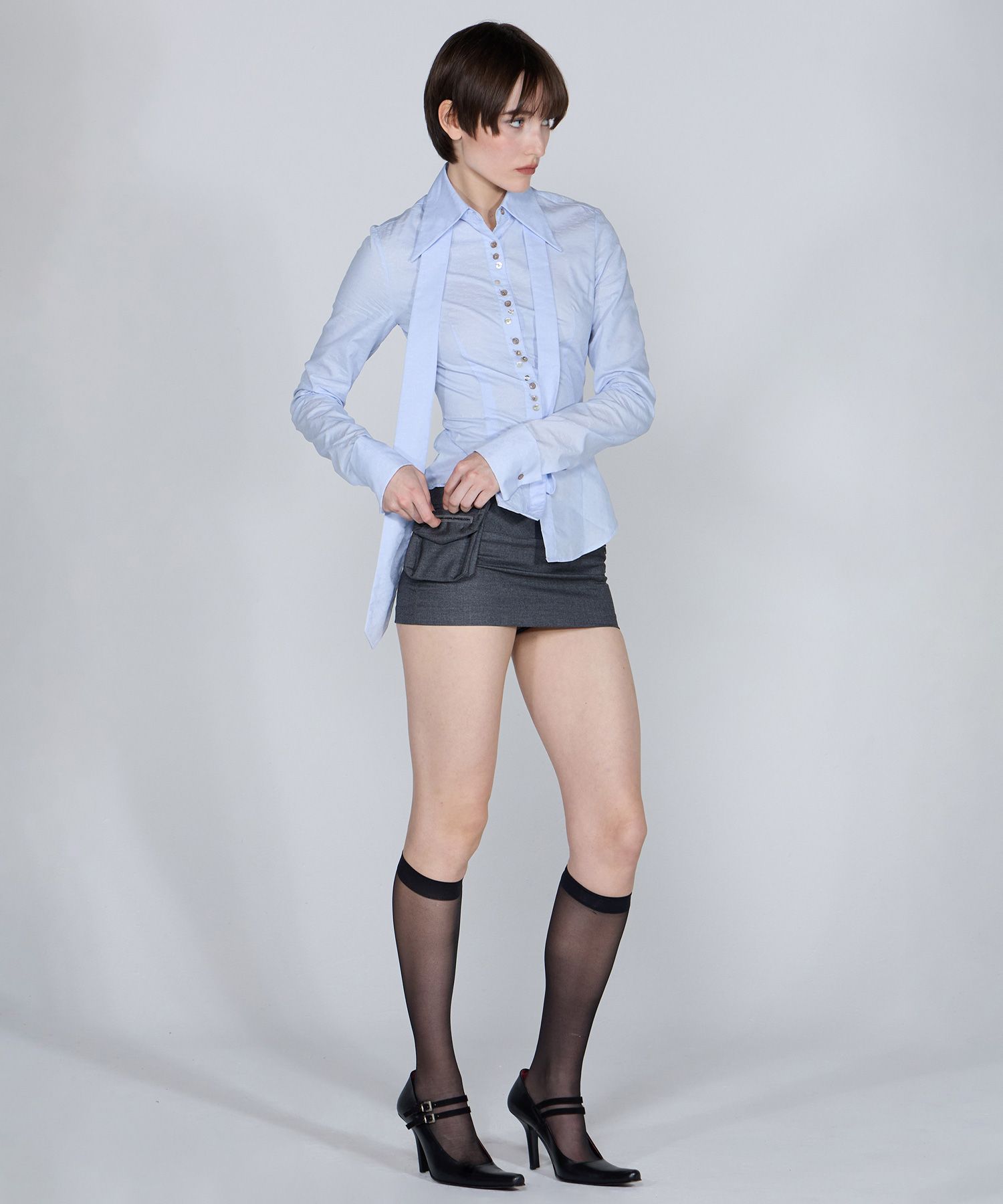 【美品】SCULPTOR Tie Button Down Shirt MUSINSA公式 | SCULPTOR Tie Button Down Shirt Classic Blue