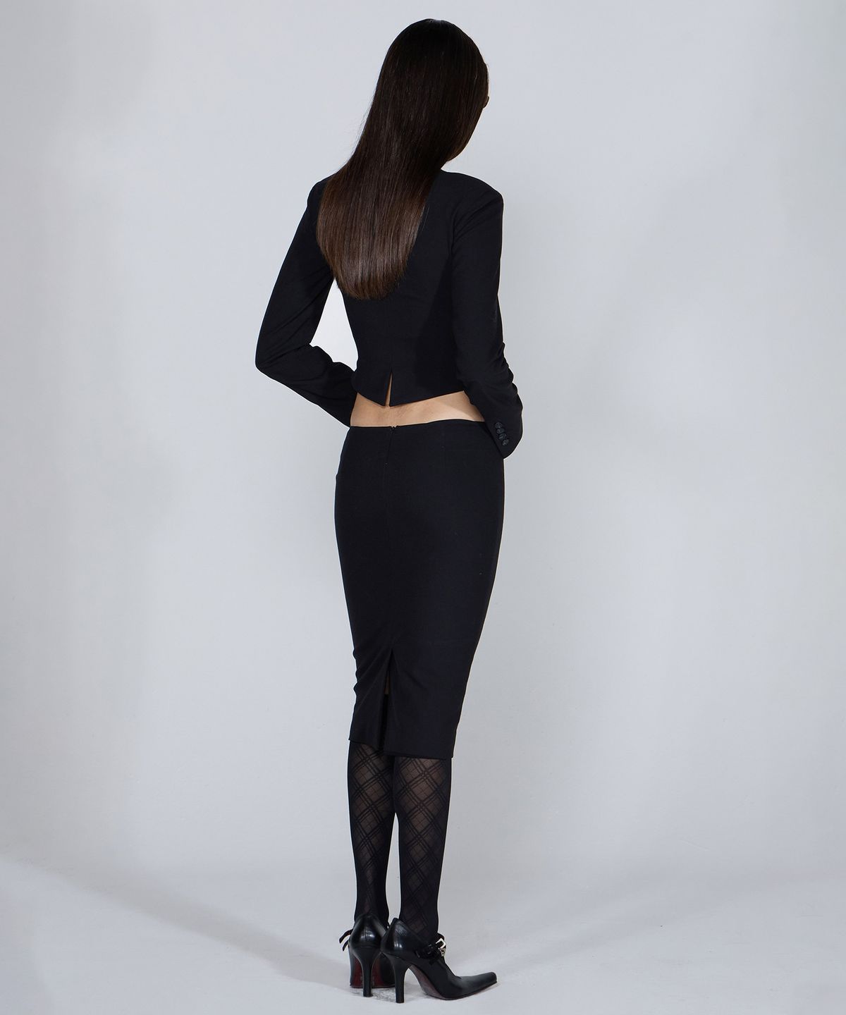 스컬프터(SCULPTOR) Bodices Two Piece Wool Blazer Black