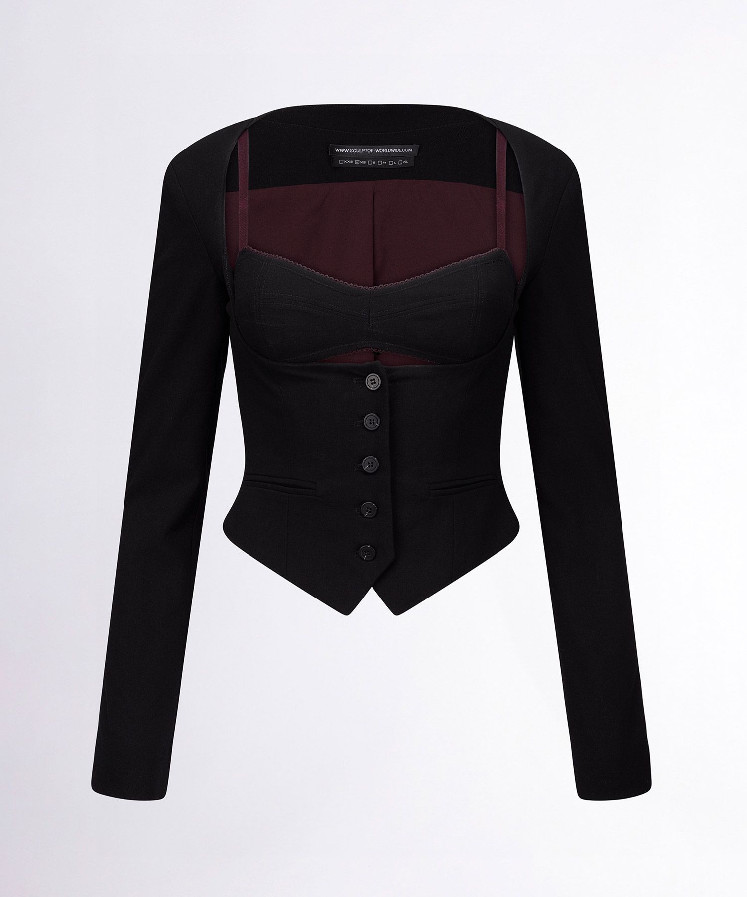 MUSINSA | SCULPTOR Bodices Two Piece Wool Blazer Black