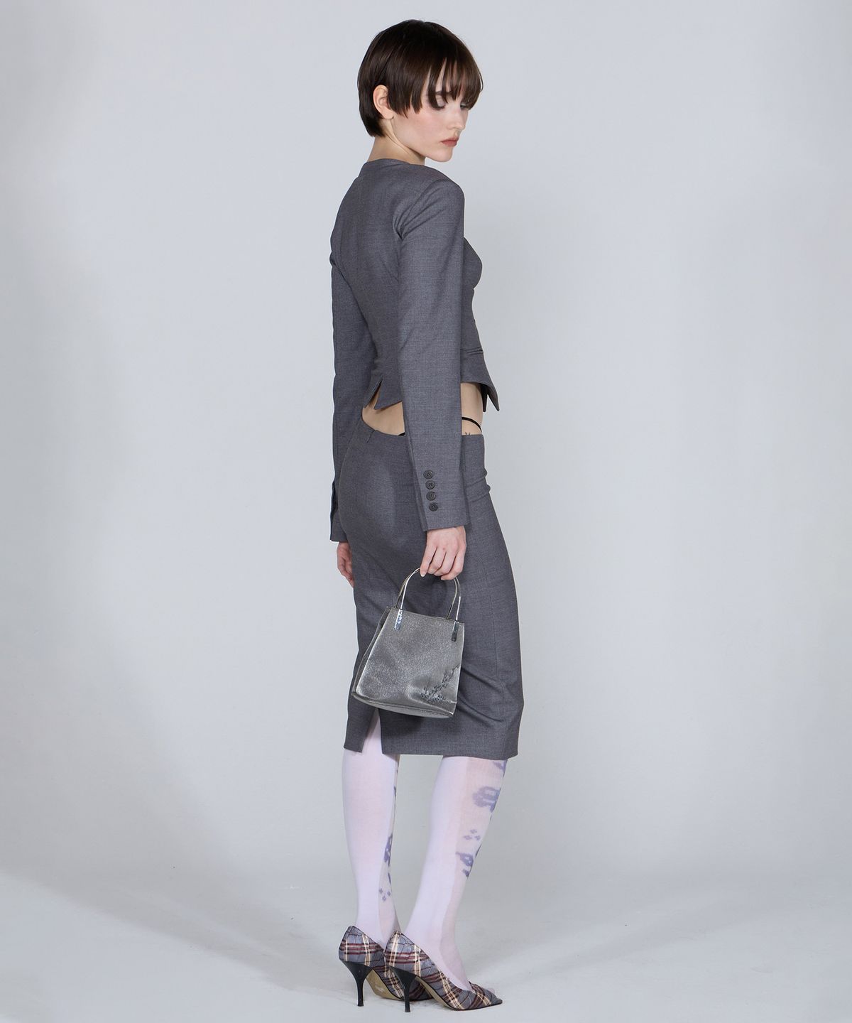 스컬프터(SCULPTOR) Bodices Two Piece Wool Blazer Gray