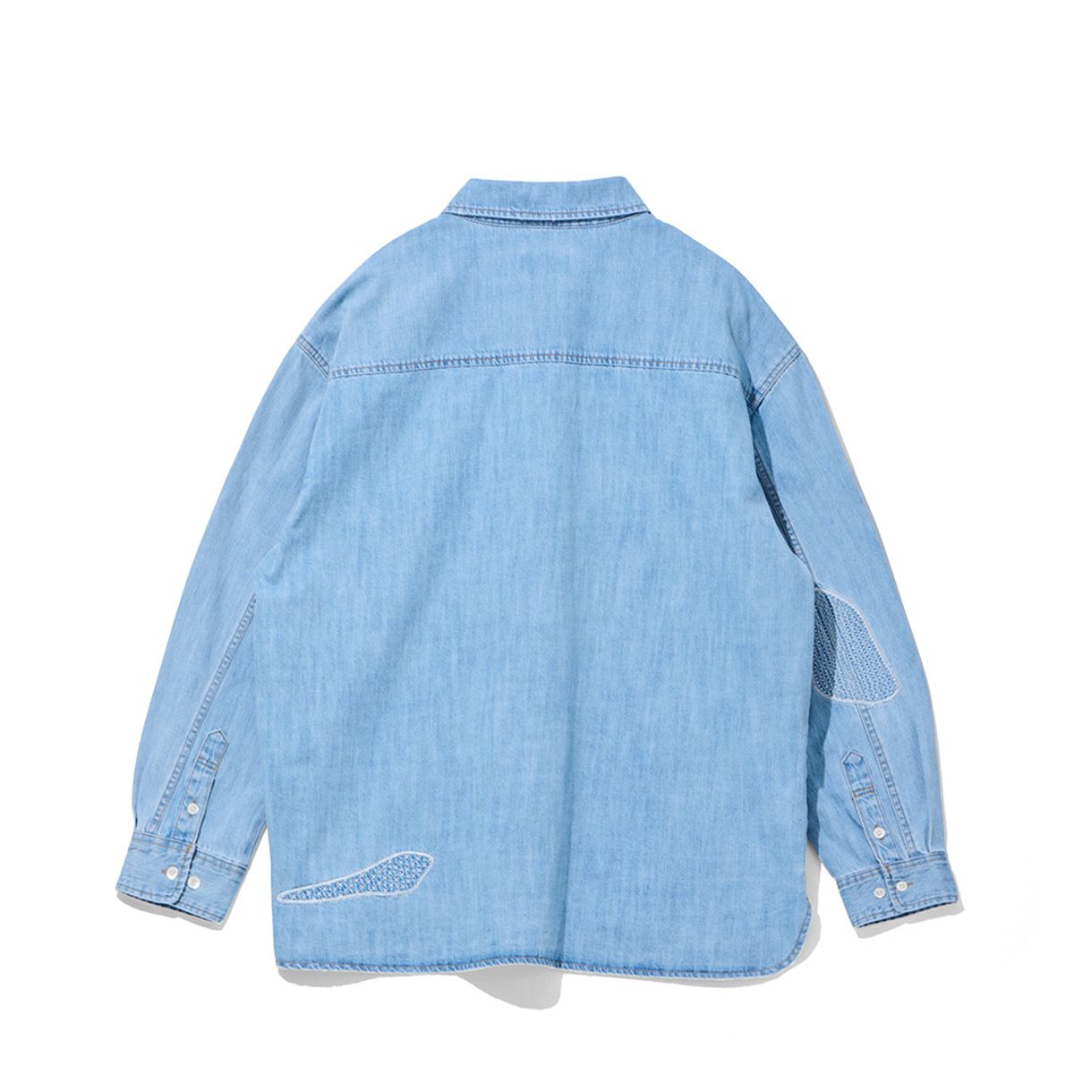 오가프(OGARP) Patchwork Panneled Denim Shirket Lightblue