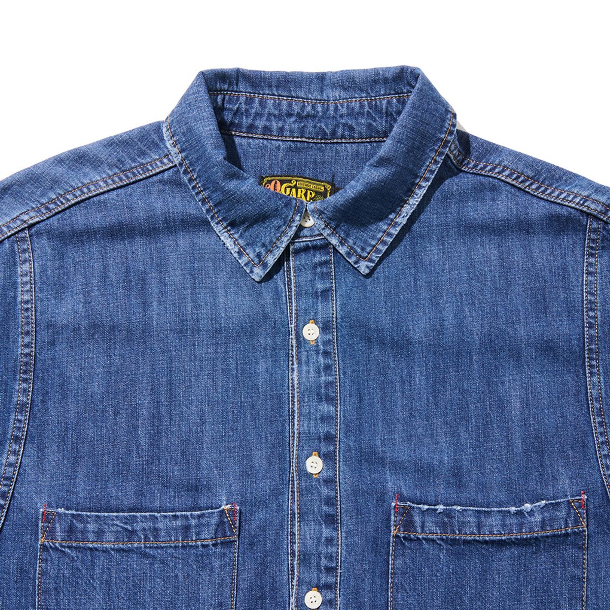 오가프(OGARP) Patchwork Panneled Denim Shirket Darkblue