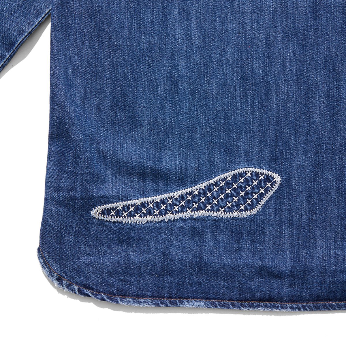 오가프(OGARP) Patchwork Panneled Denim Shirket Darkblue