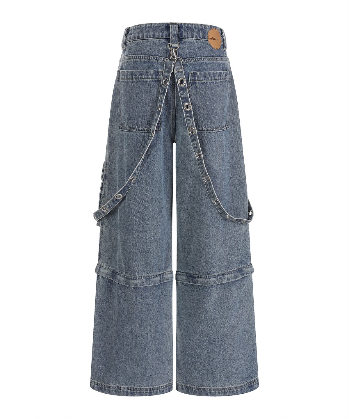 라라폭스(LALAFOX) STRAP POCKET DENIM PANTS BLUE BQ4DP002