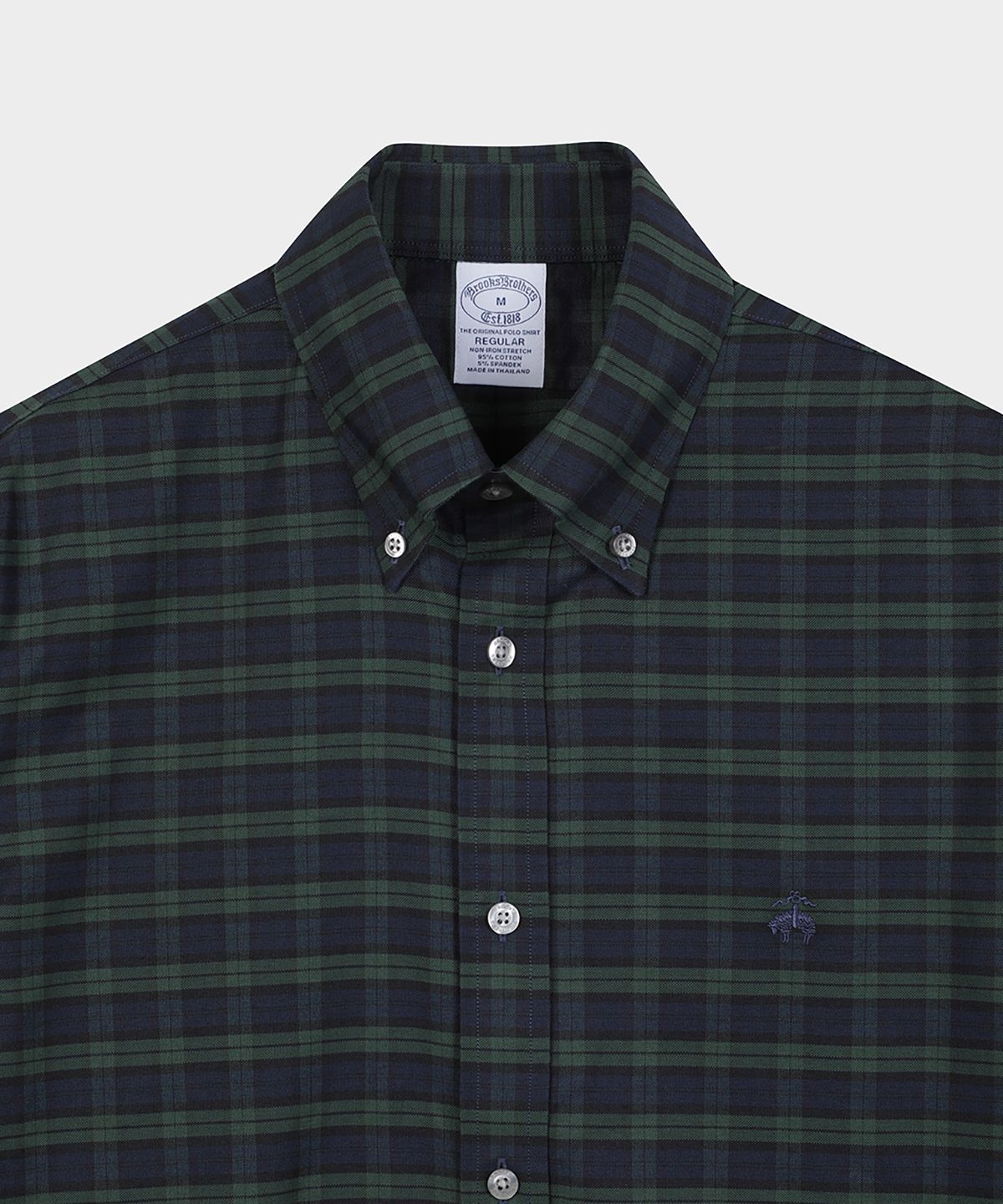브룩스 브라더스(BROOKS BROTHERS) 레귤러핏 논아이론 옥스포드 체크 스포츠셔츠 (멀티) (BBTHMM37967EF)