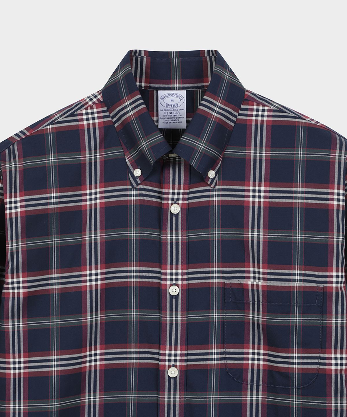 브룩스 브라더스(BROOKS BROTHERS) 레귤러핏 논아이론 트윌 타탄 체크 셔츠 (다크네이비) (BBTHMM6131QEF)