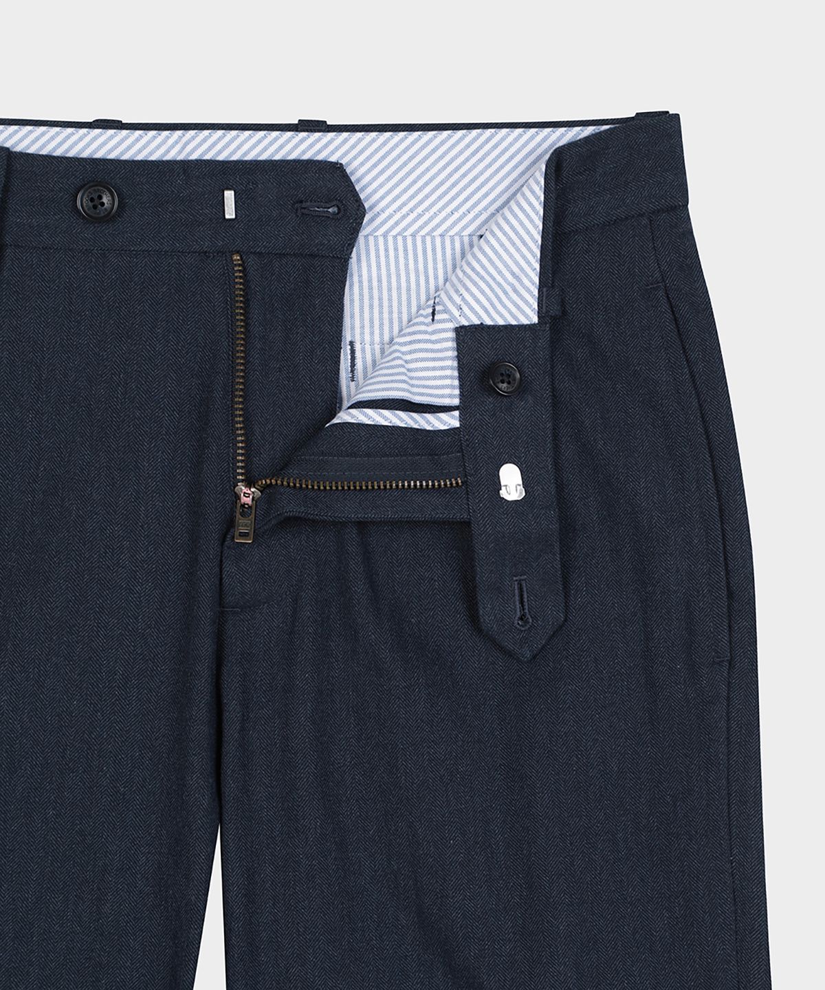 브룩스 브라더스(BROOKS BROTHERS) 레귤러핏 헤링본 플란넬 팬츠 (네이비) (BBPCMF4761QEF)