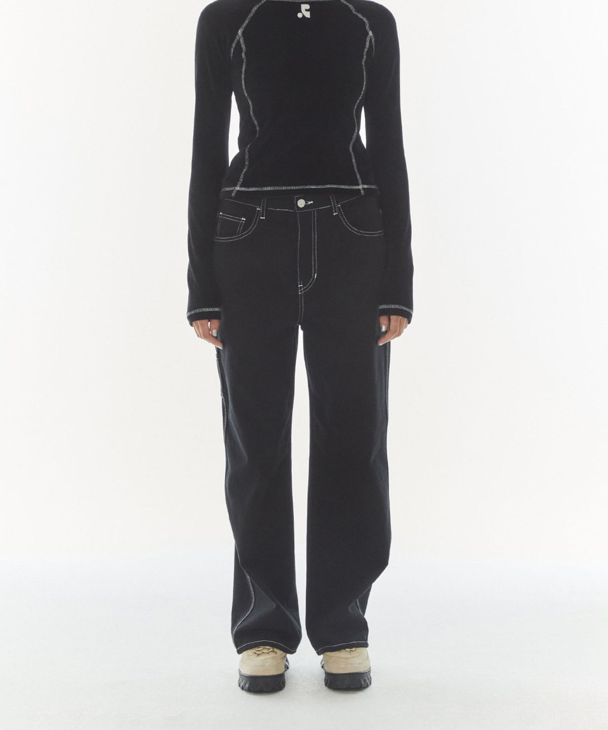 레스트앤레크레이션(REST&RECREATION) STITCH CARPENTER PANTS - BLACK