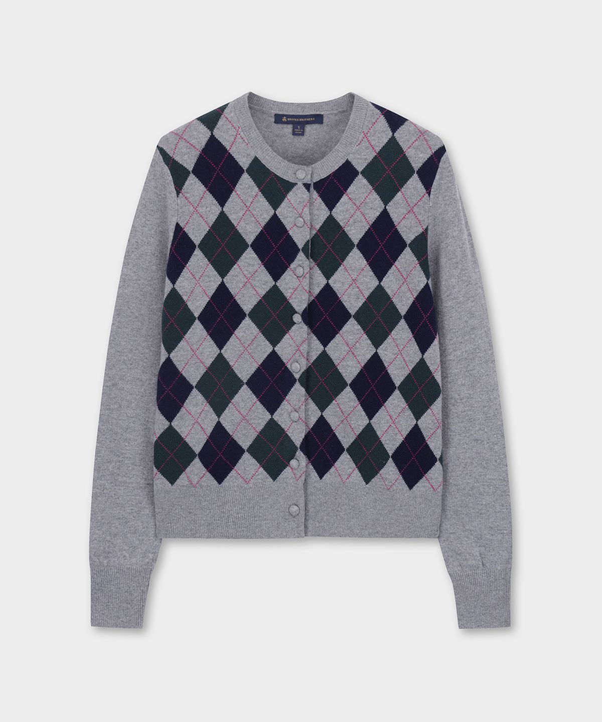 브룩스 브라더스(BROOKS BROTHERS) 메리노울 아가일 가디건 (핑크) (BBWCWF4045CEF)