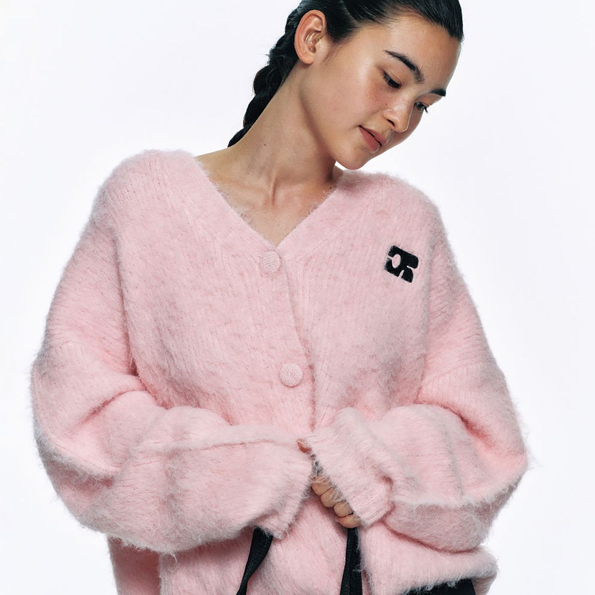 센토르(CENTAUR.KR) CENTAUR BULKY BRUSHED WOOL CARDIGAN_PINK