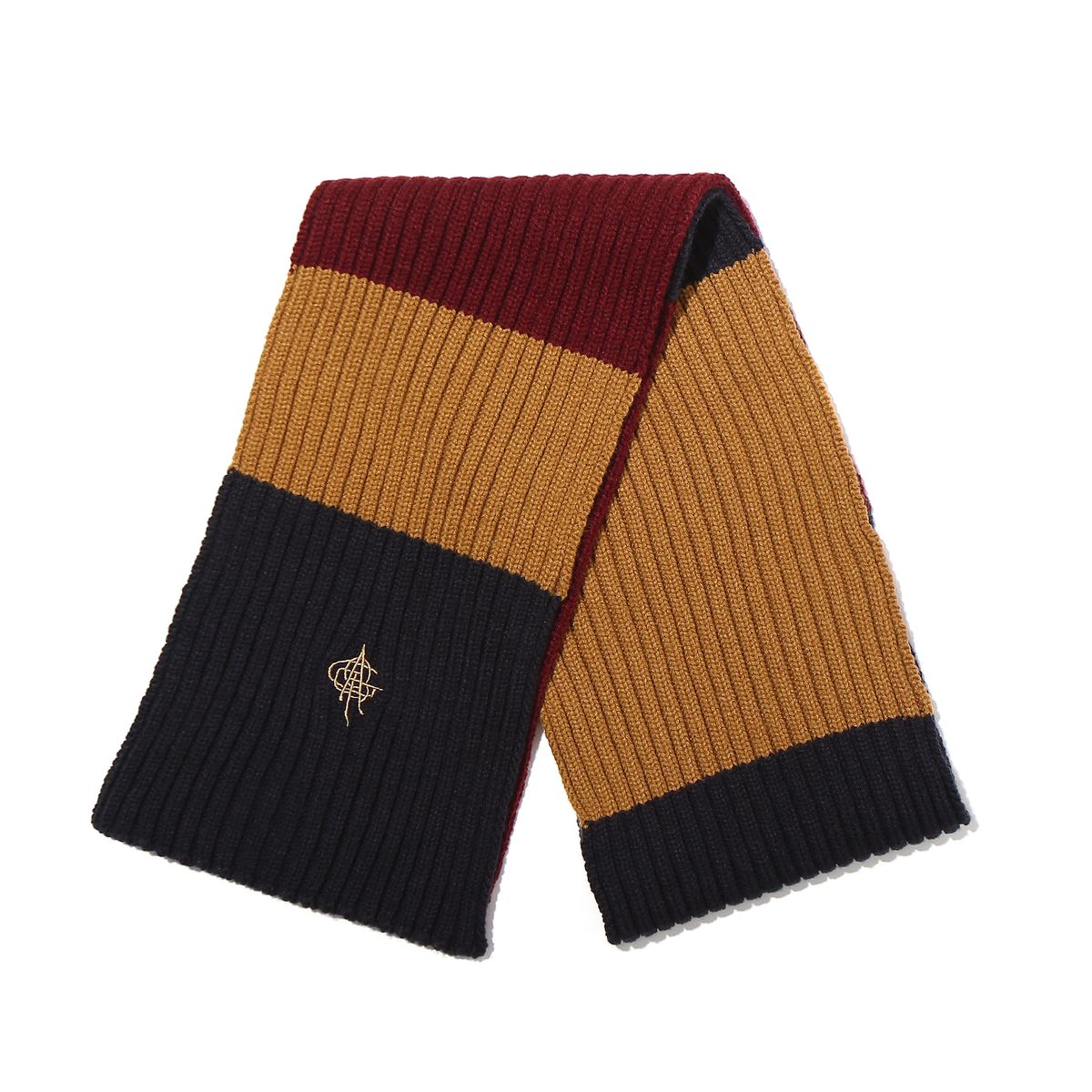 오가프(OGARP) Stripe Knit Muffler Burgundy
