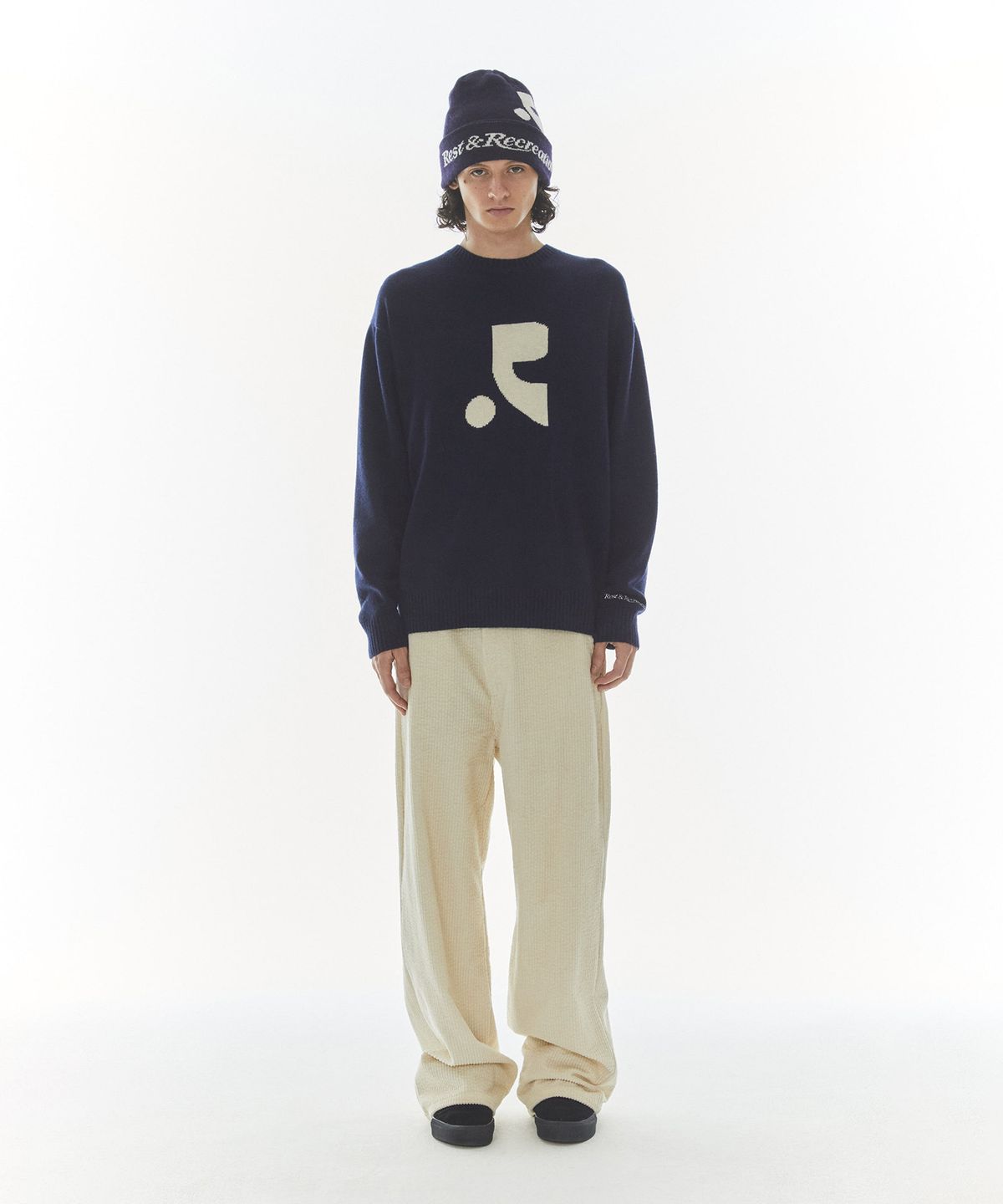 레스트앤레크레이션(REST&RECREATION) LOGO CORDUROY PANTS - IVORY