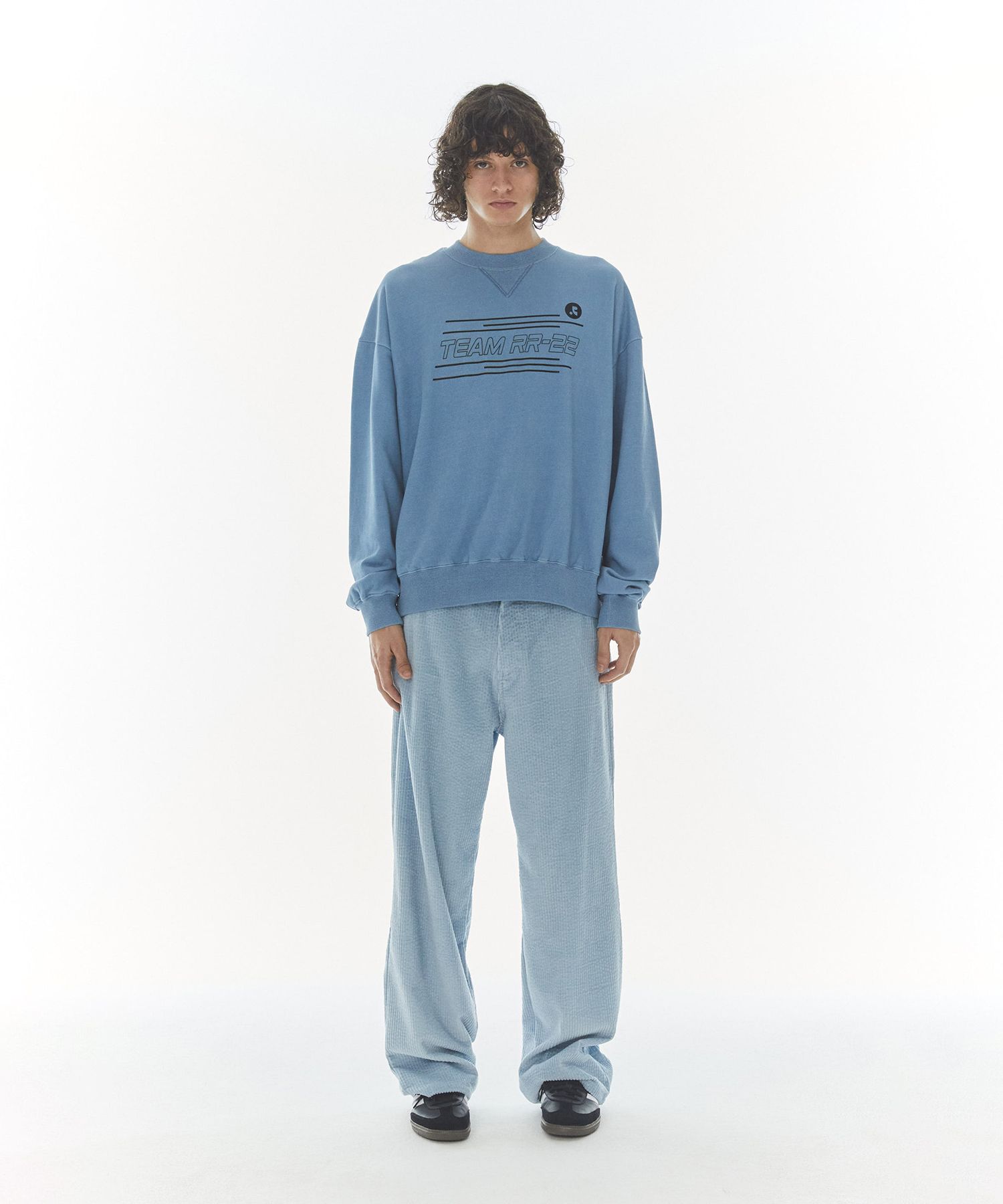 MUSINSA | REST&RECREATION LOGO CORDUROY PANTS - SKY BLUE