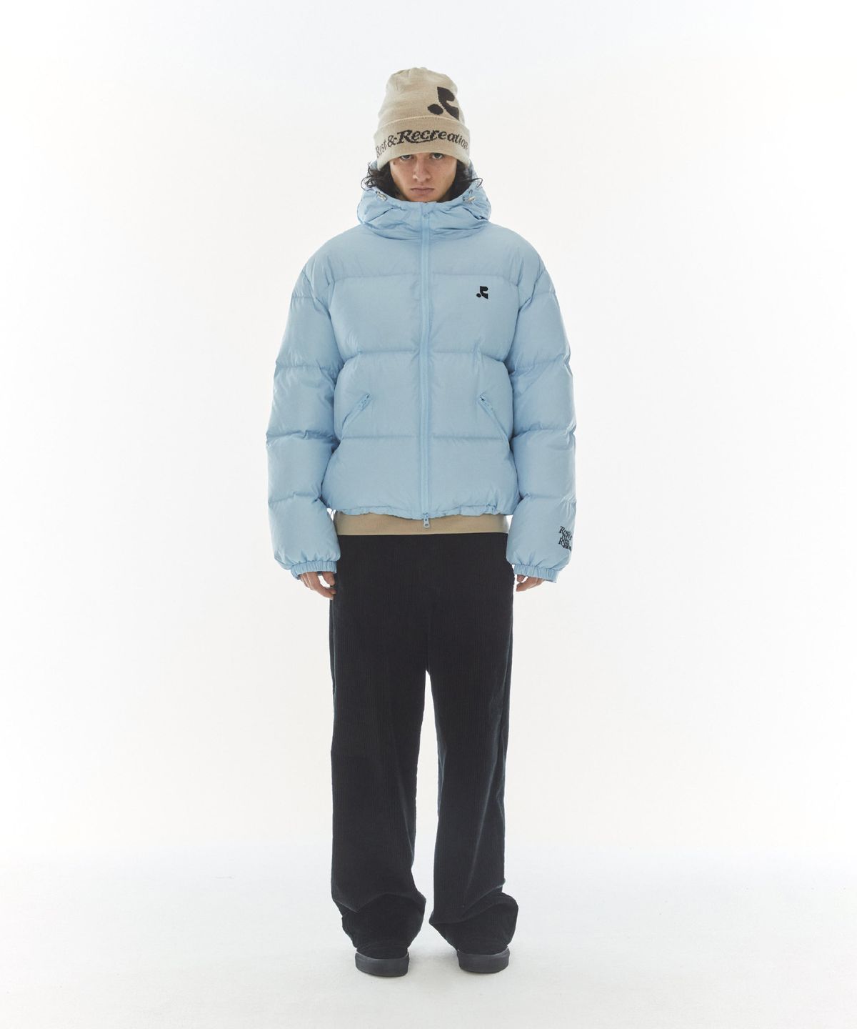 레스트앤레크레이션(REST&RECREATION) LOGO CORDUROY PANTS - BLACK