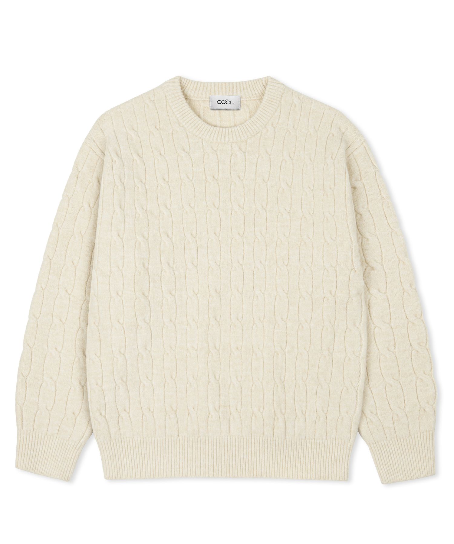 MUSINSA | COSTUME O'CLOCK Cable Round Heavy Knit Pullover