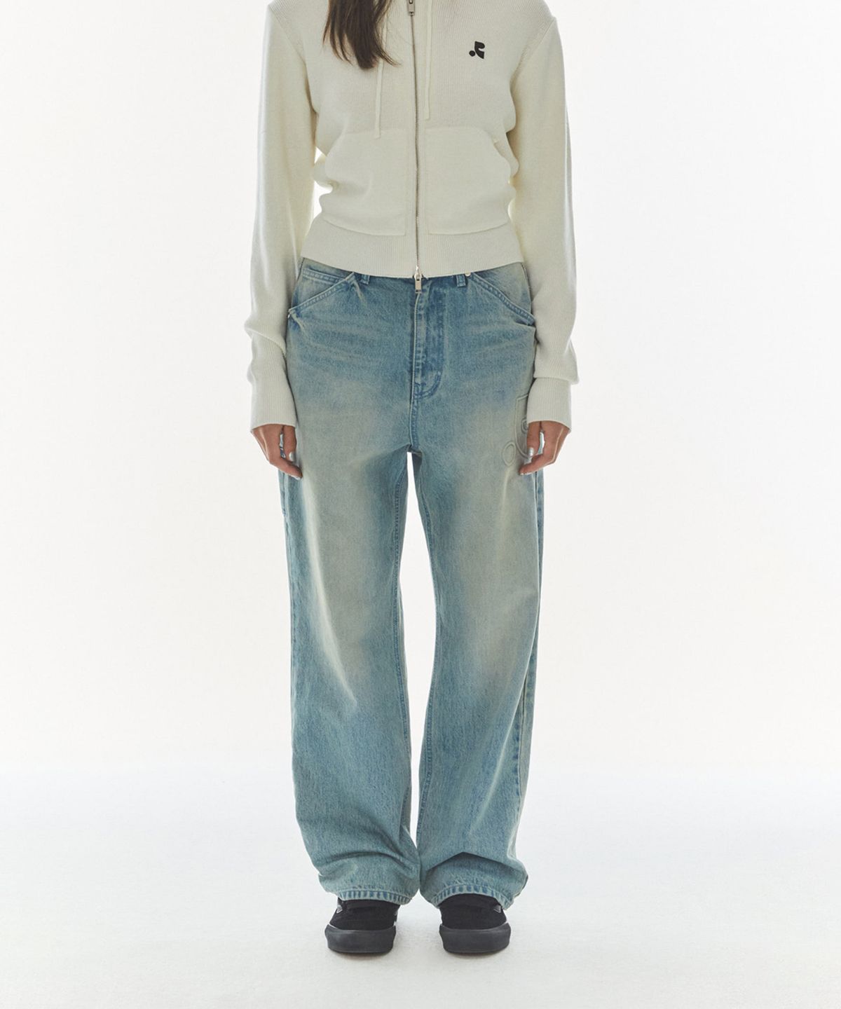 레스트앤레크레이션(REST&RECREATION) LOGO AMBO DENIM PANTS - LIGHT BLUE