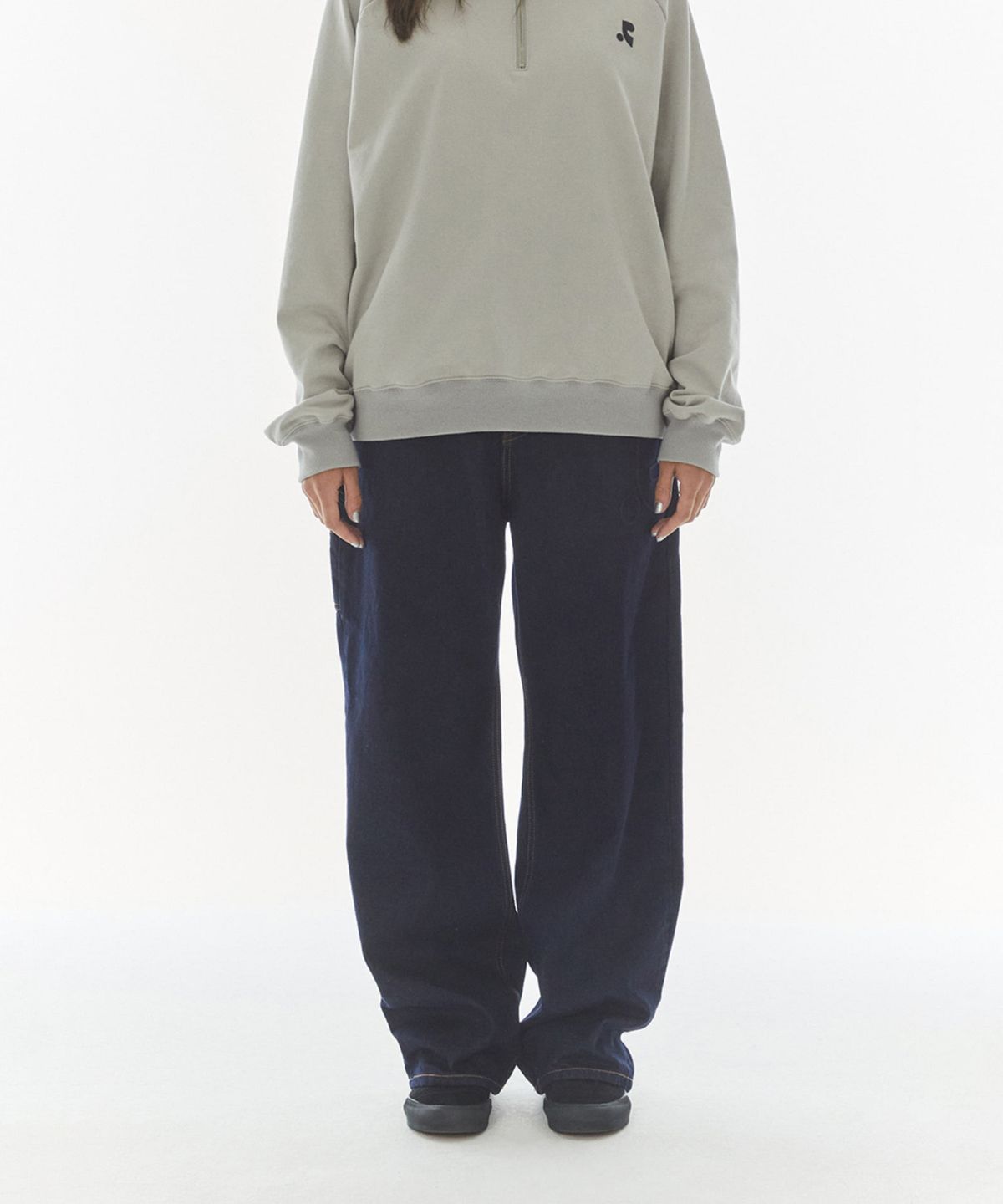 레스트앤레크레이션(REST&RECREATION) LOGO AMBO DENIM PANTS - INDIGO BLUE