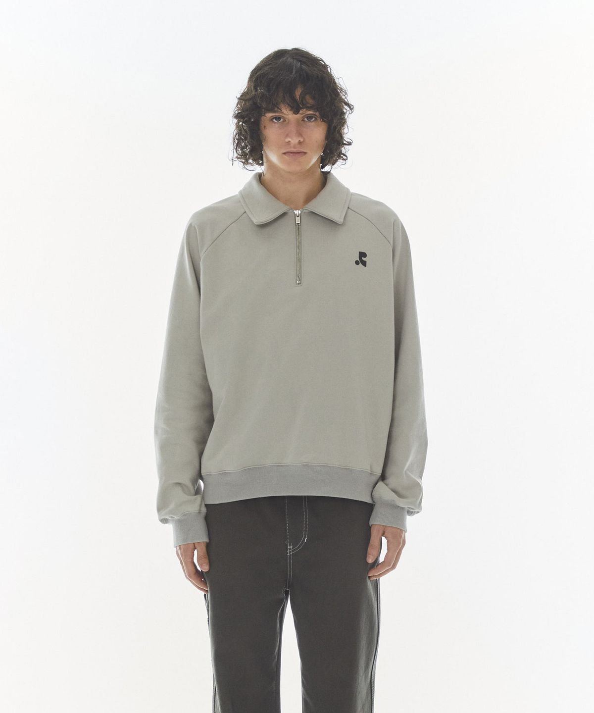 레스트앤레크레이션(REST&RECREATION) COLLAR RAGLAN SWEATSHIRT - GREY