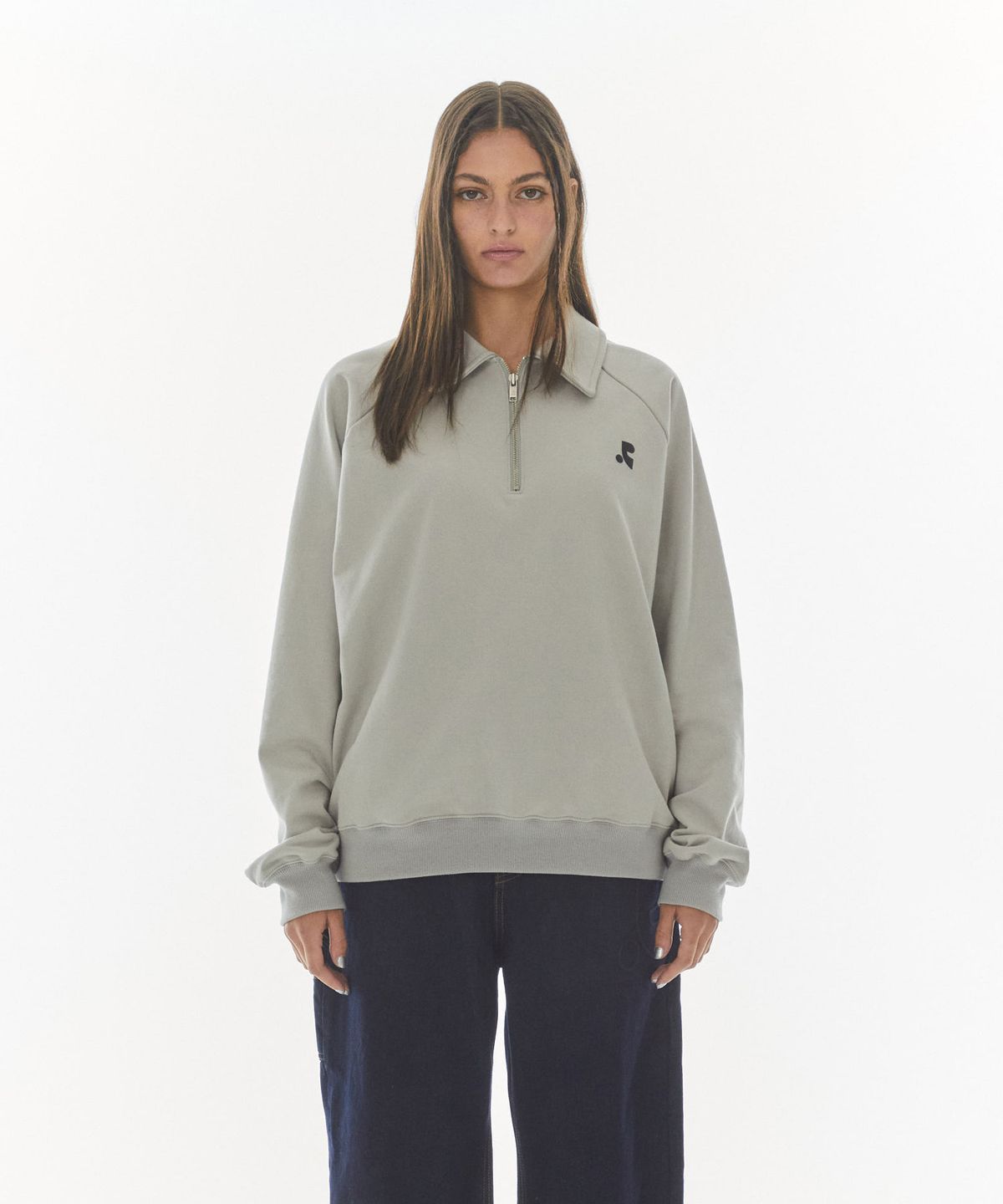 레스트앤레크레이션(REST&RECREATION) COLLAR RAGLAN SWEATSHIRT - GREY